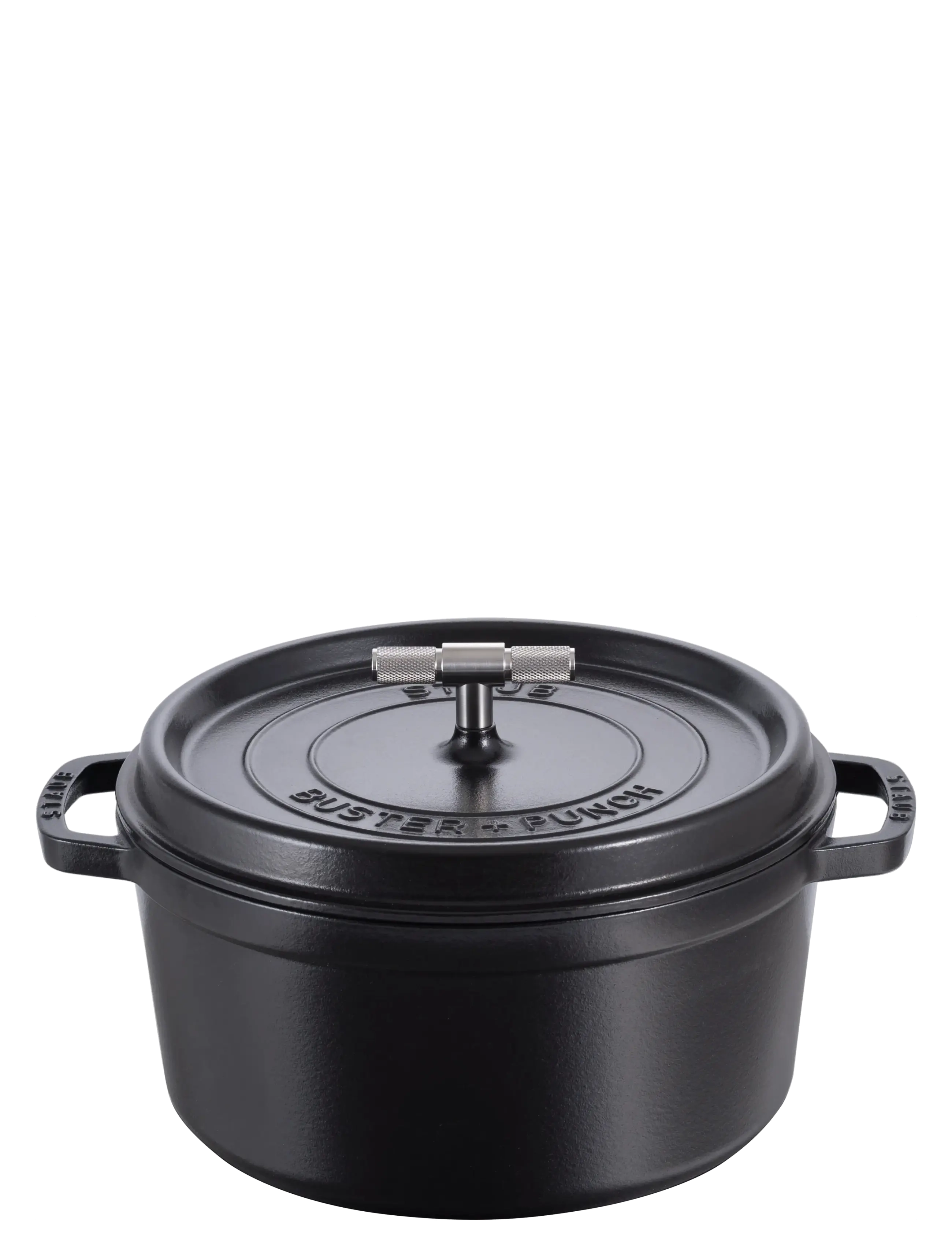 STAUB - Buster Punch gryta 28 cm, 5,2 L i svart med rostfritt handtag - gjutjärnsgrytor - black - 4