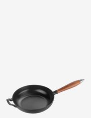Vintage frying pan with wooden handle - BLACK