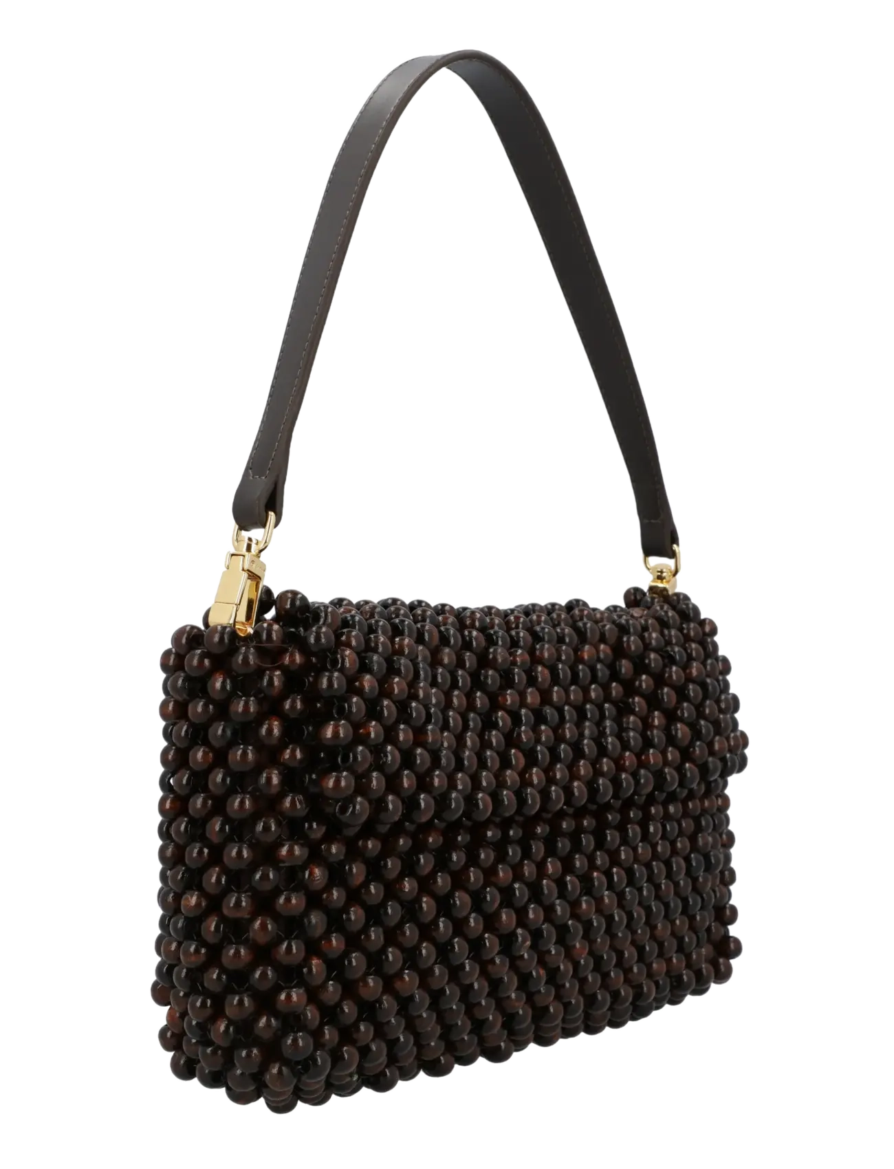 Staud - Timmy Beaded Shoulder Bag - modetrends - brown - 1
