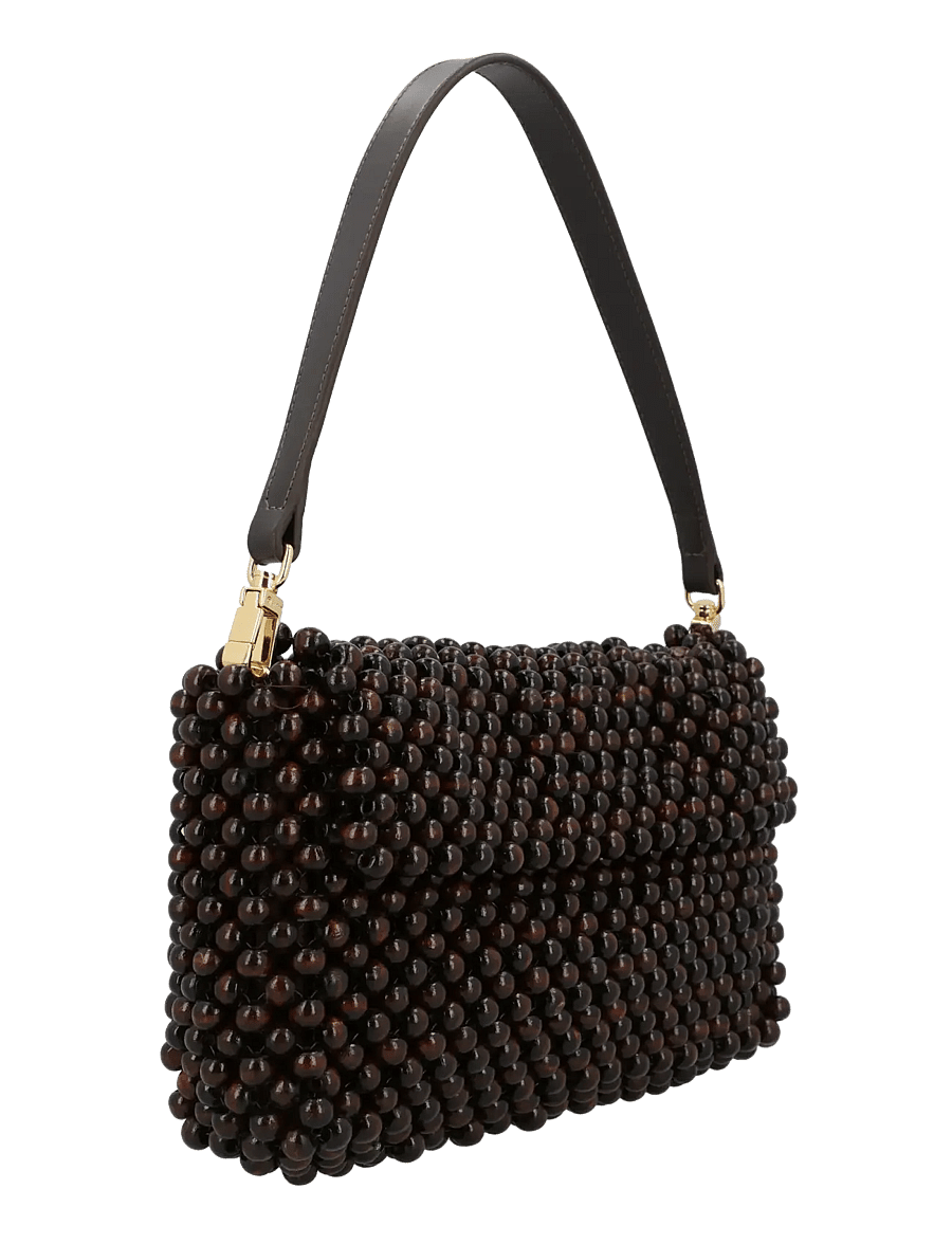 Staud - Timmy Beaded Shoulder Bag - fashion trends - brown - 1