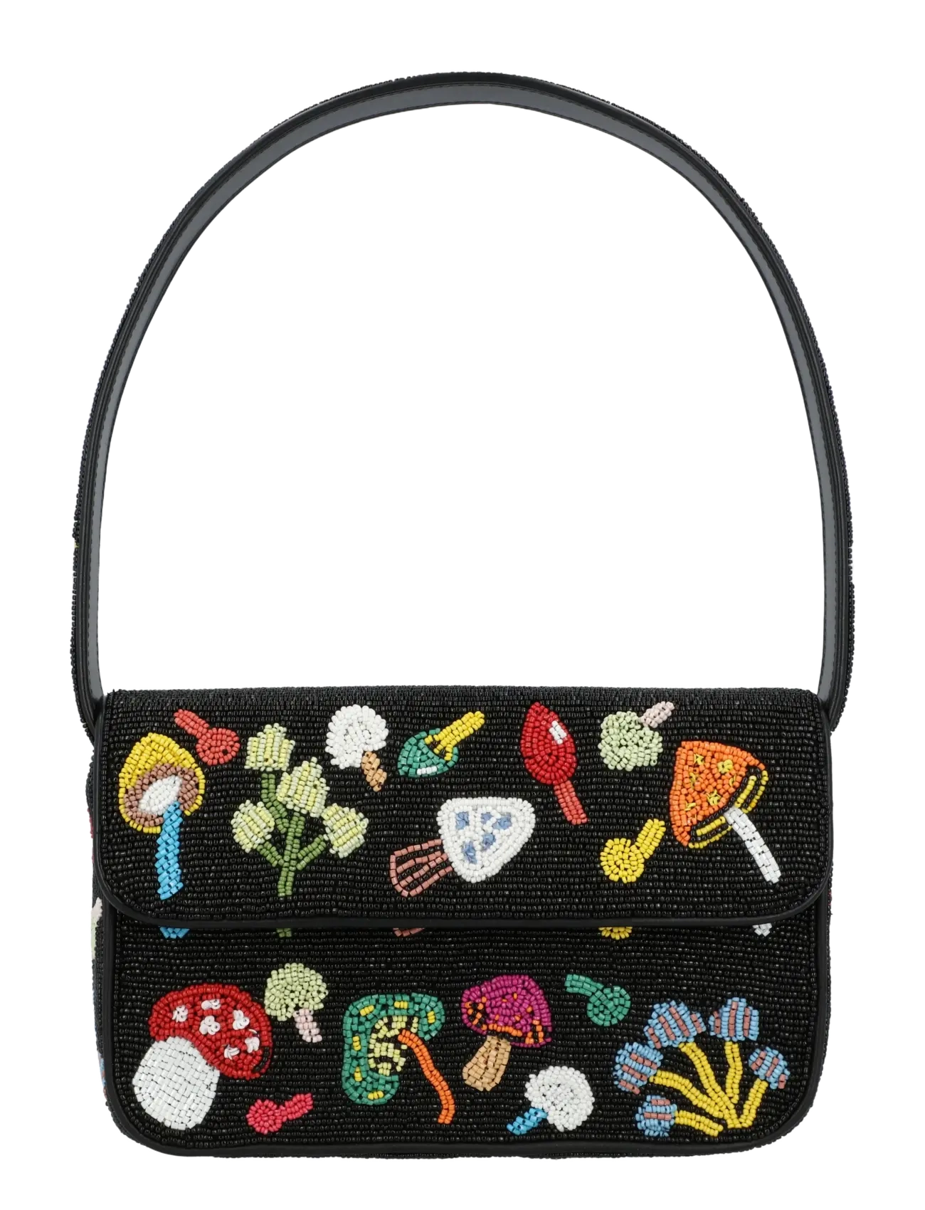 Staud Tommy Beaded Shoulder Bag - Staud - MULTICOLORED / BLACK / black