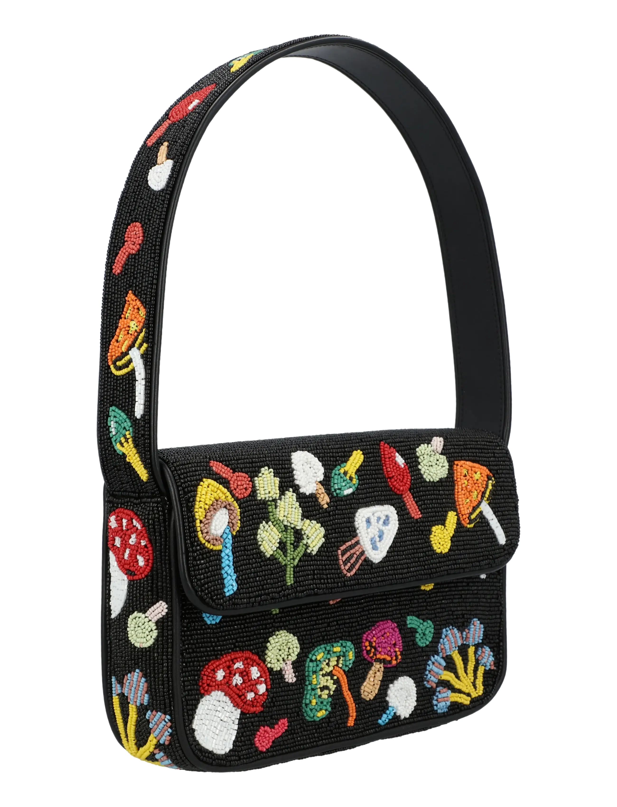 Staud - Tommy Beaded Shoulder Bag - fashion trends - multicolored / black - 2