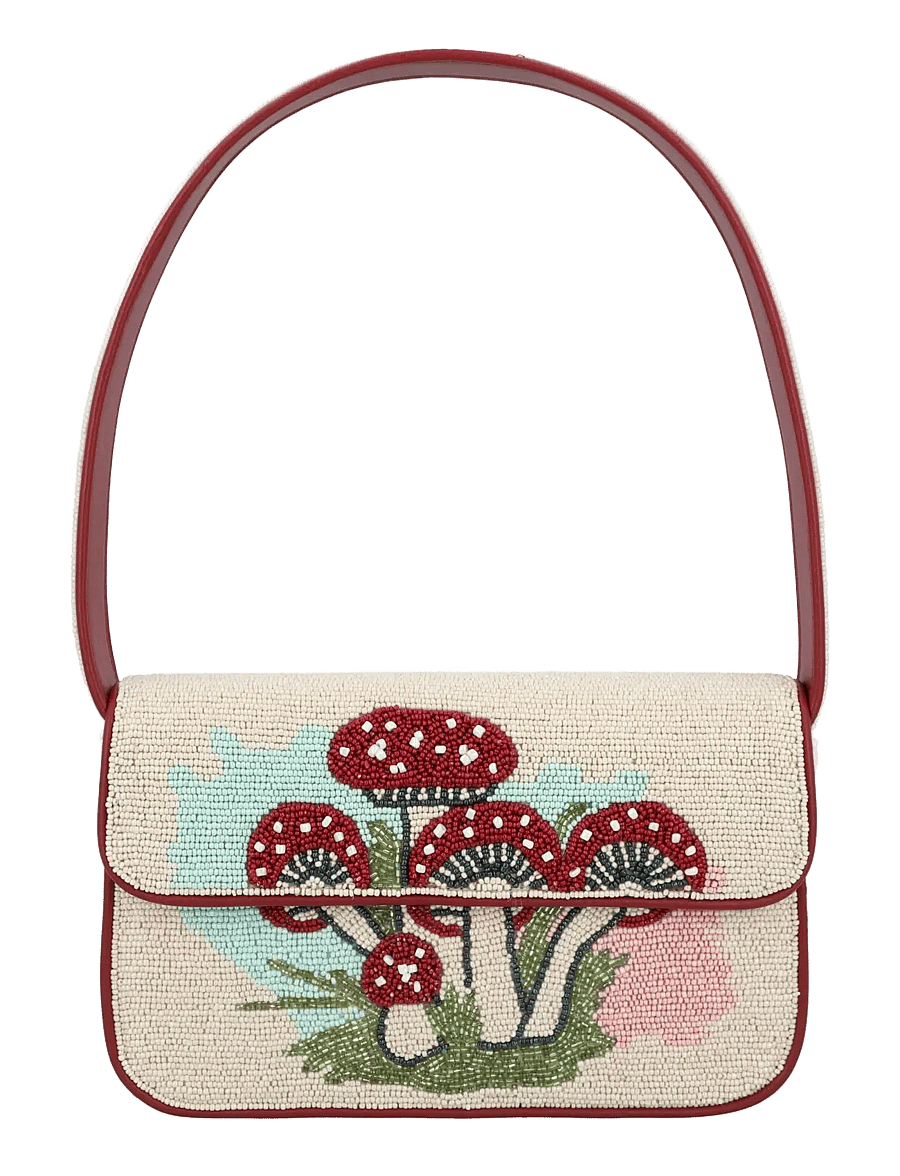 Staud - Tommy Beaded Shoulder Bag - fashion trends - multicolored / white - 0