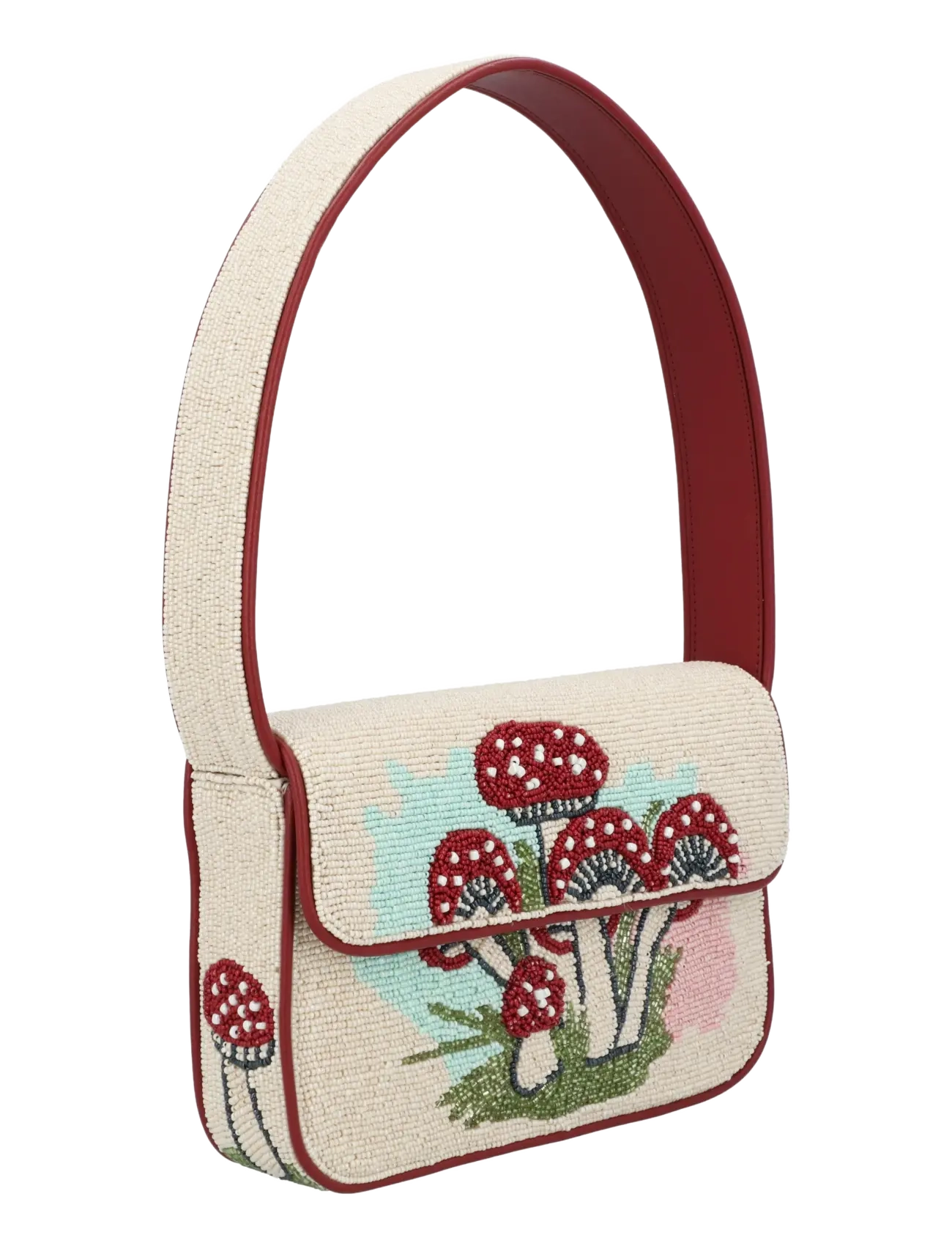 Staud - Tommy Beaded Shoulder Bag - fashion trends - multicolored / white - 2