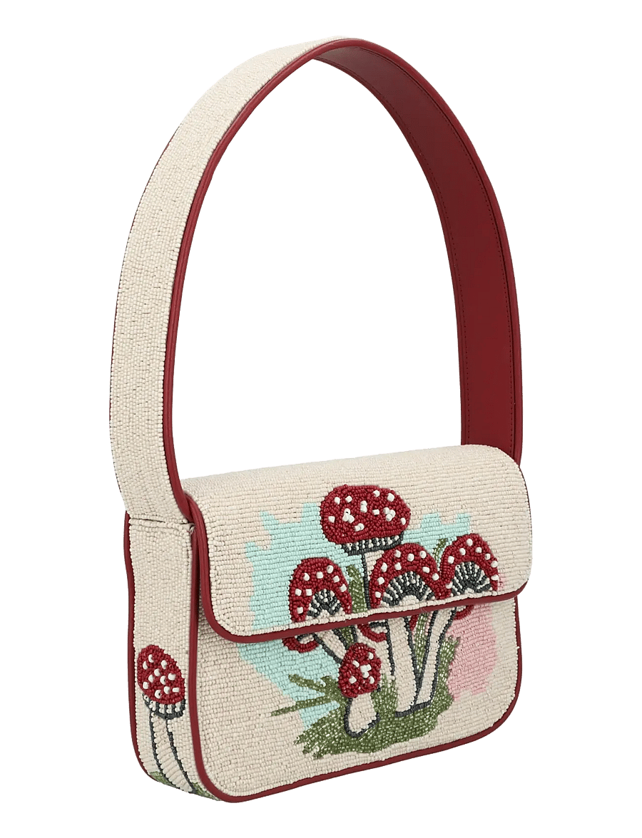 Staud - Tommy Beaded Shoulder Bag - fashion trends - multicolored / white - 2