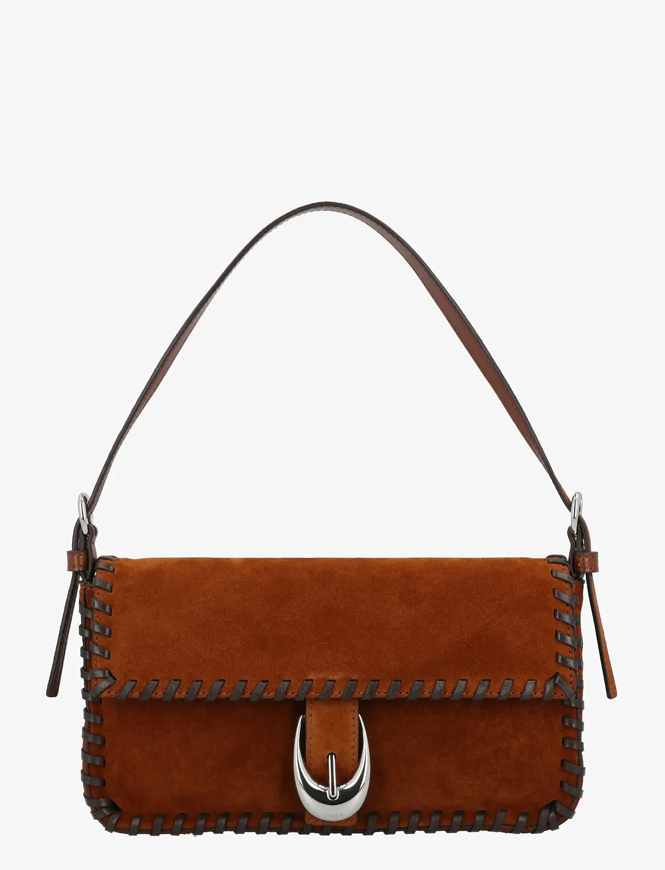 Staud - Harlow Suede Shoulder Bag - skuldertasker - brown - 0