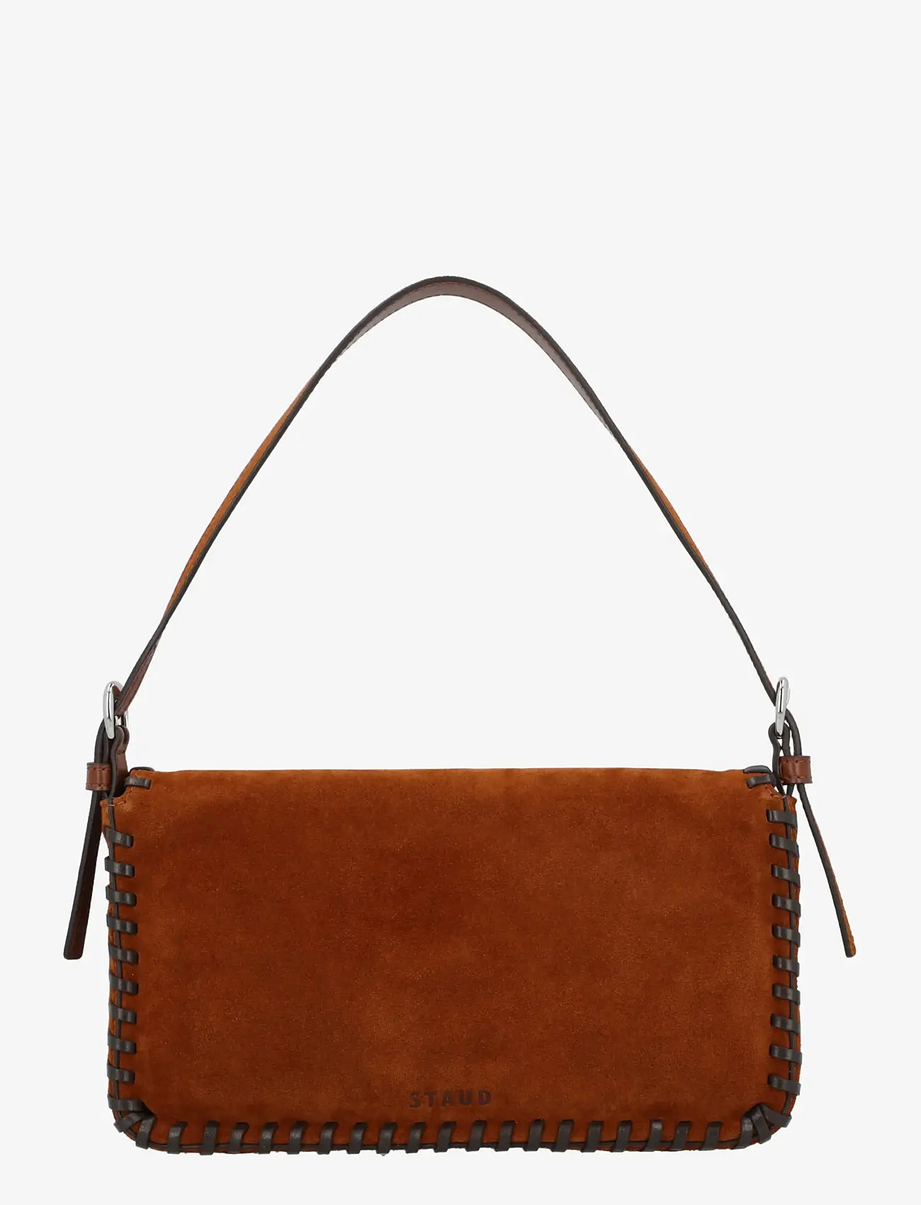 Staud - Harlow Suede Shoulder Bag - skuldertasker - brown - 1