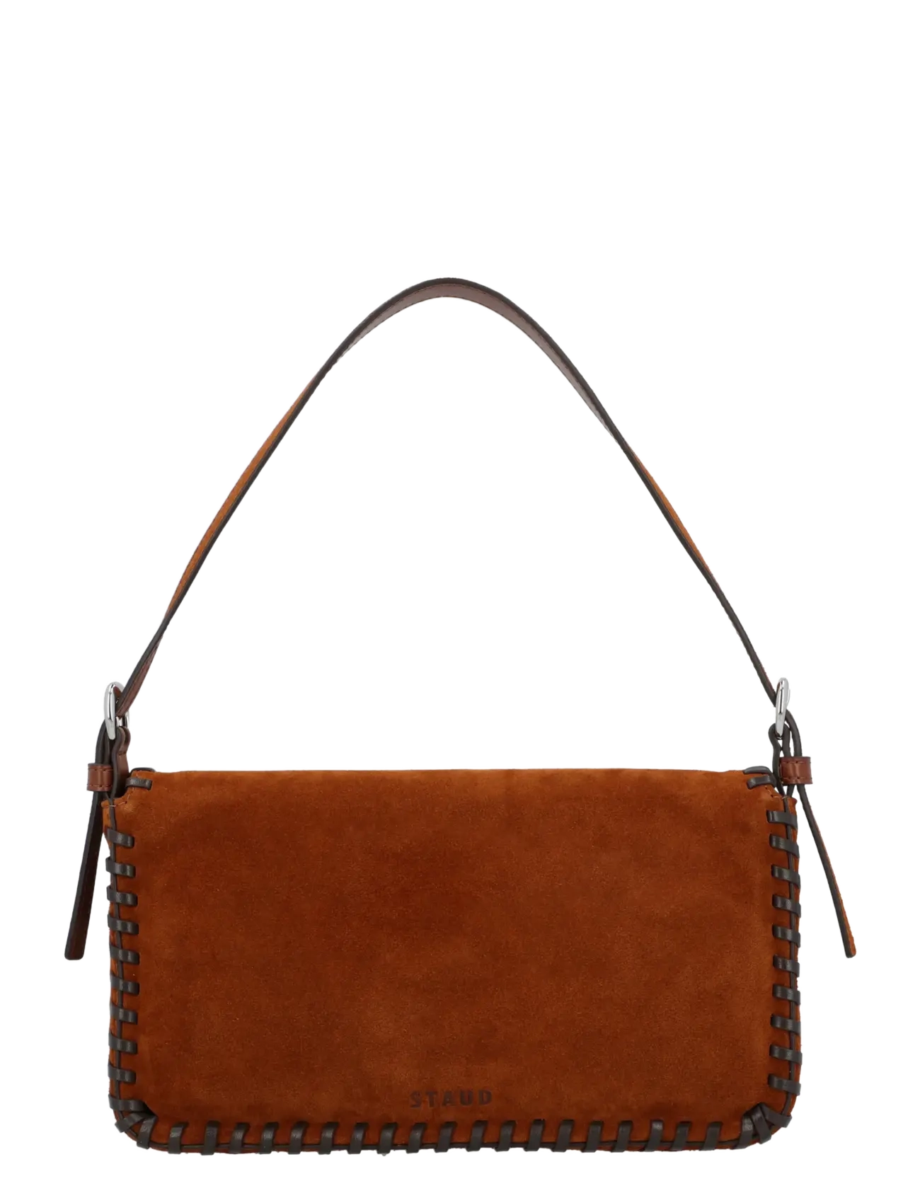 Staud - Harlow Suede Shoulder Bag - axlartöskur - brown - 1