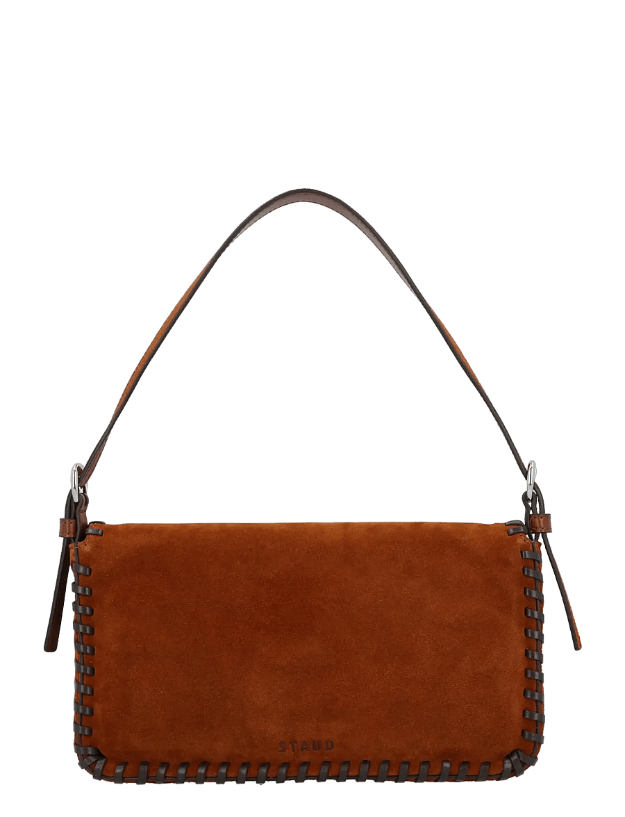 Staud - Harlow Suede Shoulder Bag - Õlakotid - brown - 1