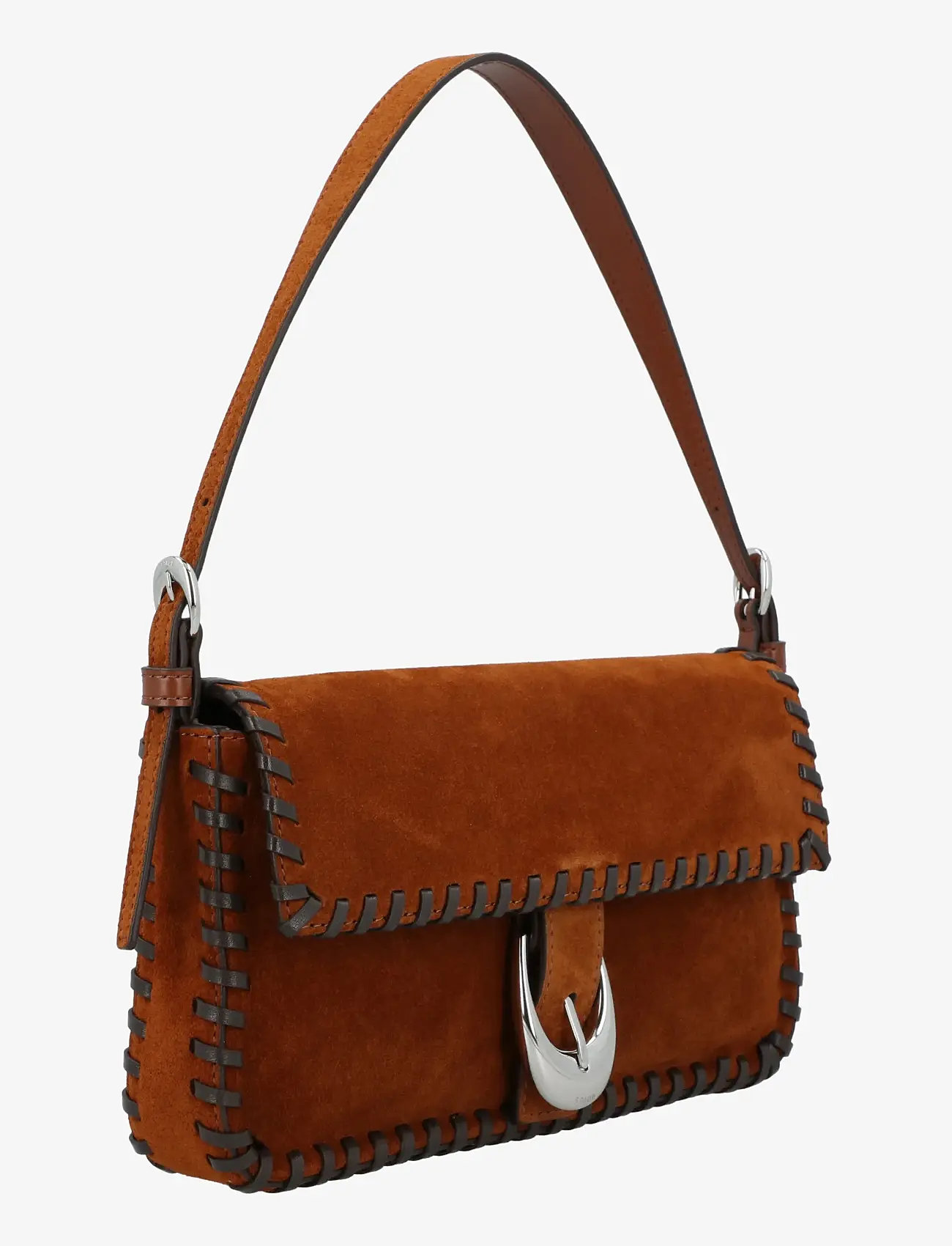 Staud - Harlow Suede Shoulder Bag - skuldertasker - brown - 2