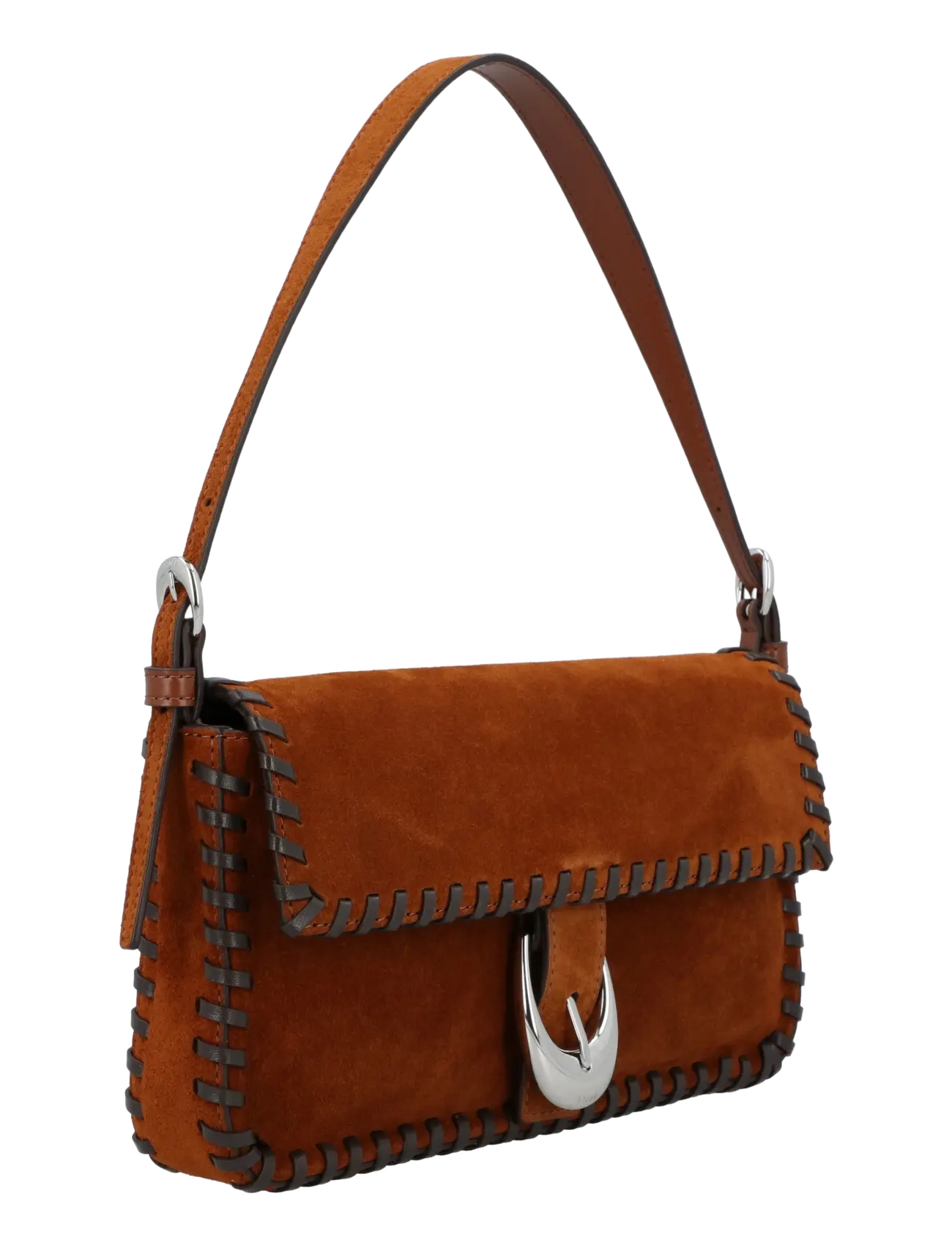 Staud - Harlow Suede Shoulder Bag - axlartöskur - brown - 2