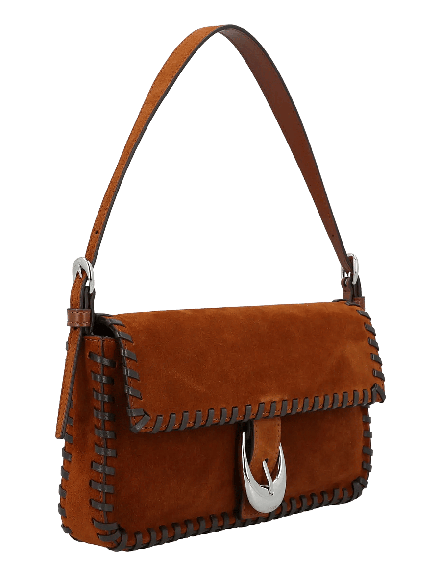 Staud - Harlow Suede Shoulder Bag - Õlakotid - brown - 2