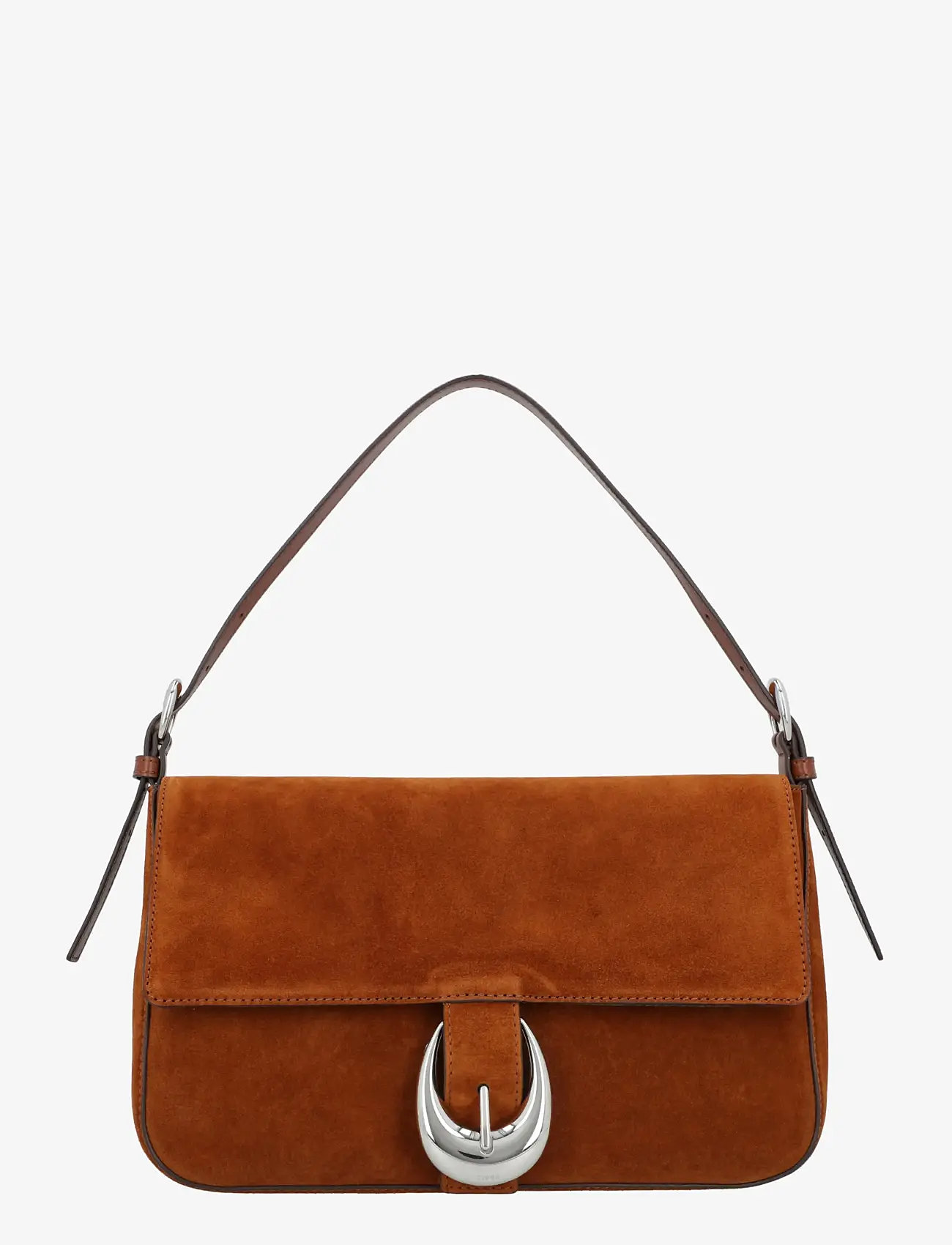 Staud - Harlow Suede Shoulder Bag - skuldertasker - brown - 0