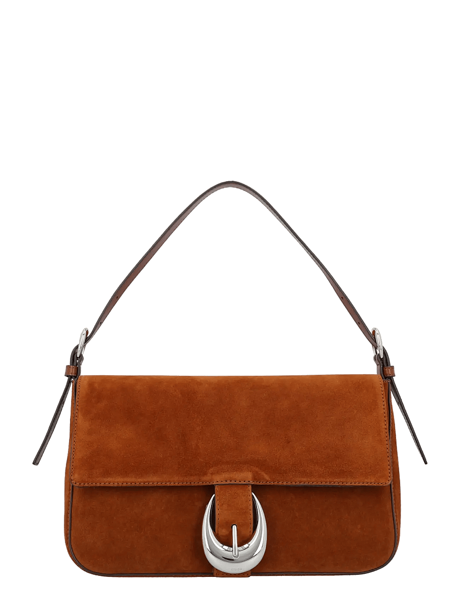 Staud - Harlow Suede Shoulder Bag - Õlakotid - brown - 0