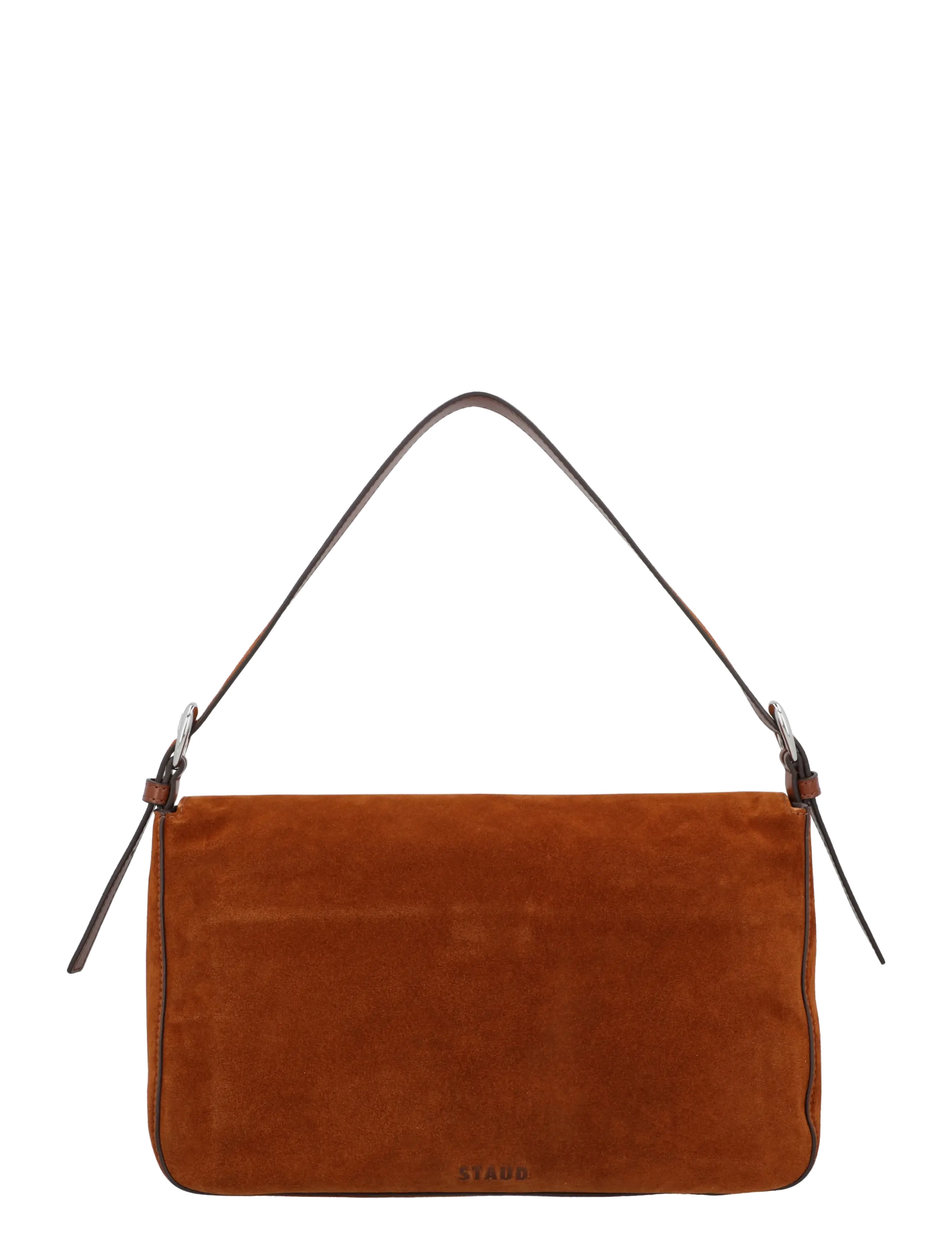 Staud - Harlow Suede Shoulder Bag - Õlakotid - brown - 1
