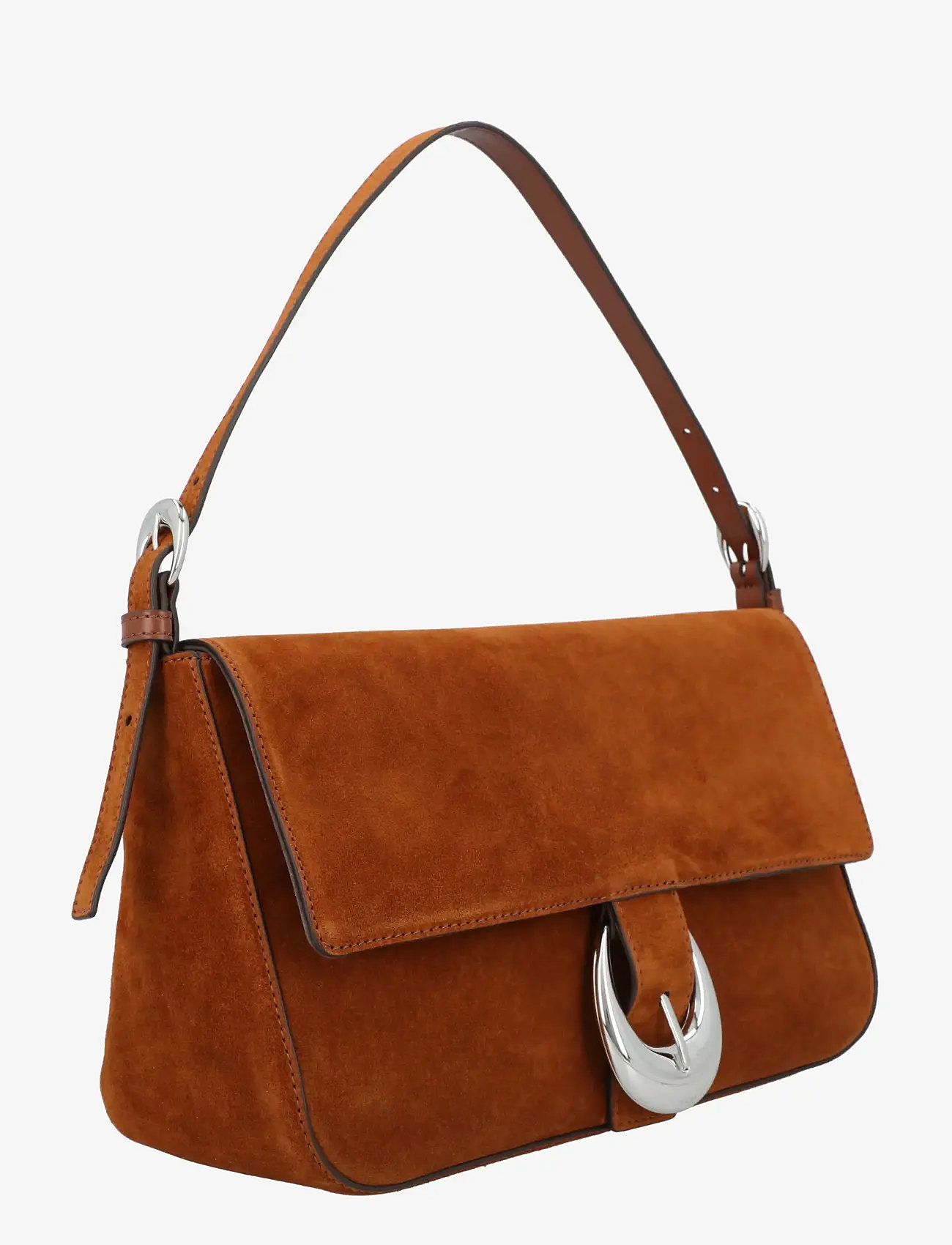 Staud - Harlow Suede Shoulder Bag - skuldertasker - brown - 2