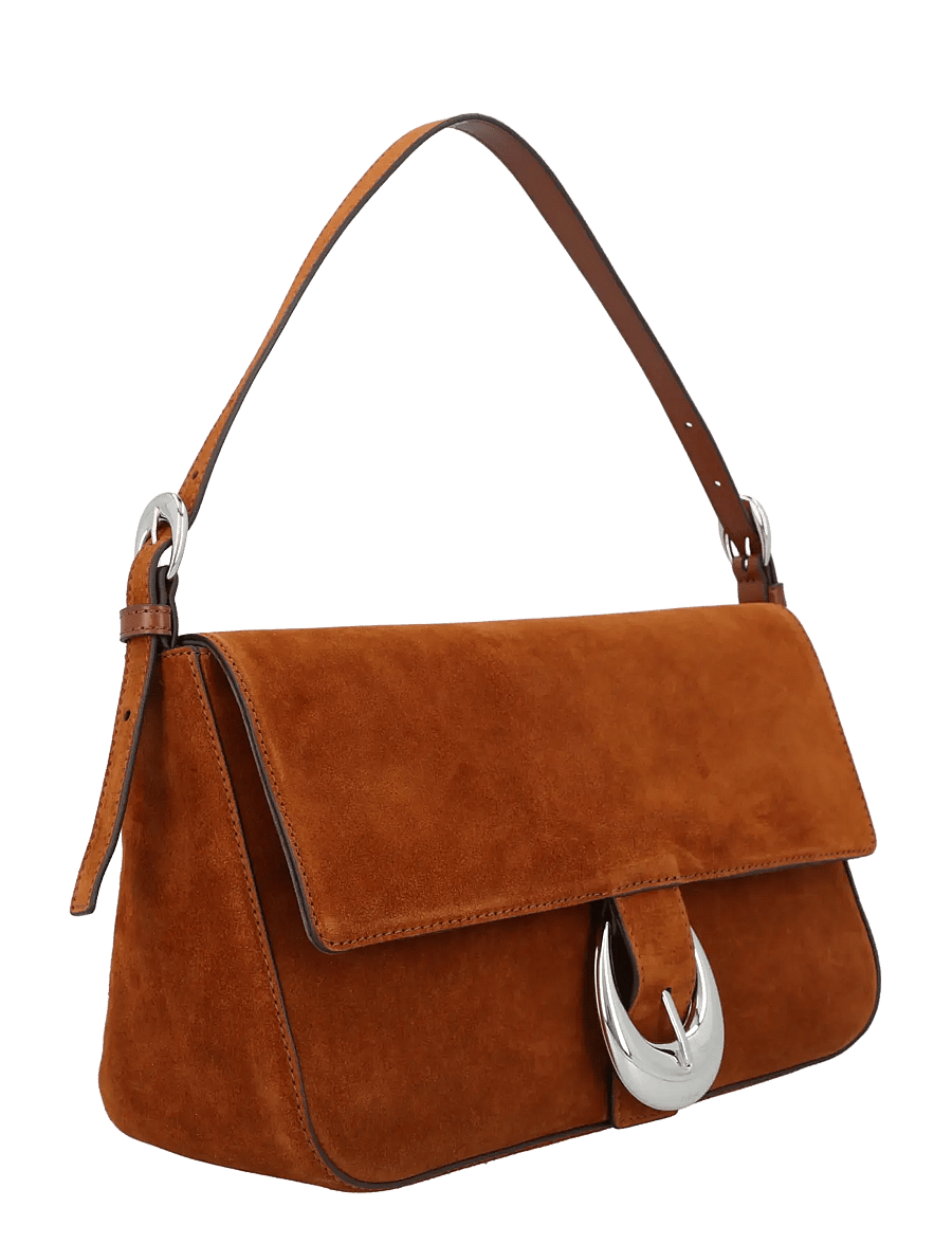 Staud - Harlow Suede Shoulder Bag - Õlakotid - brown - 2