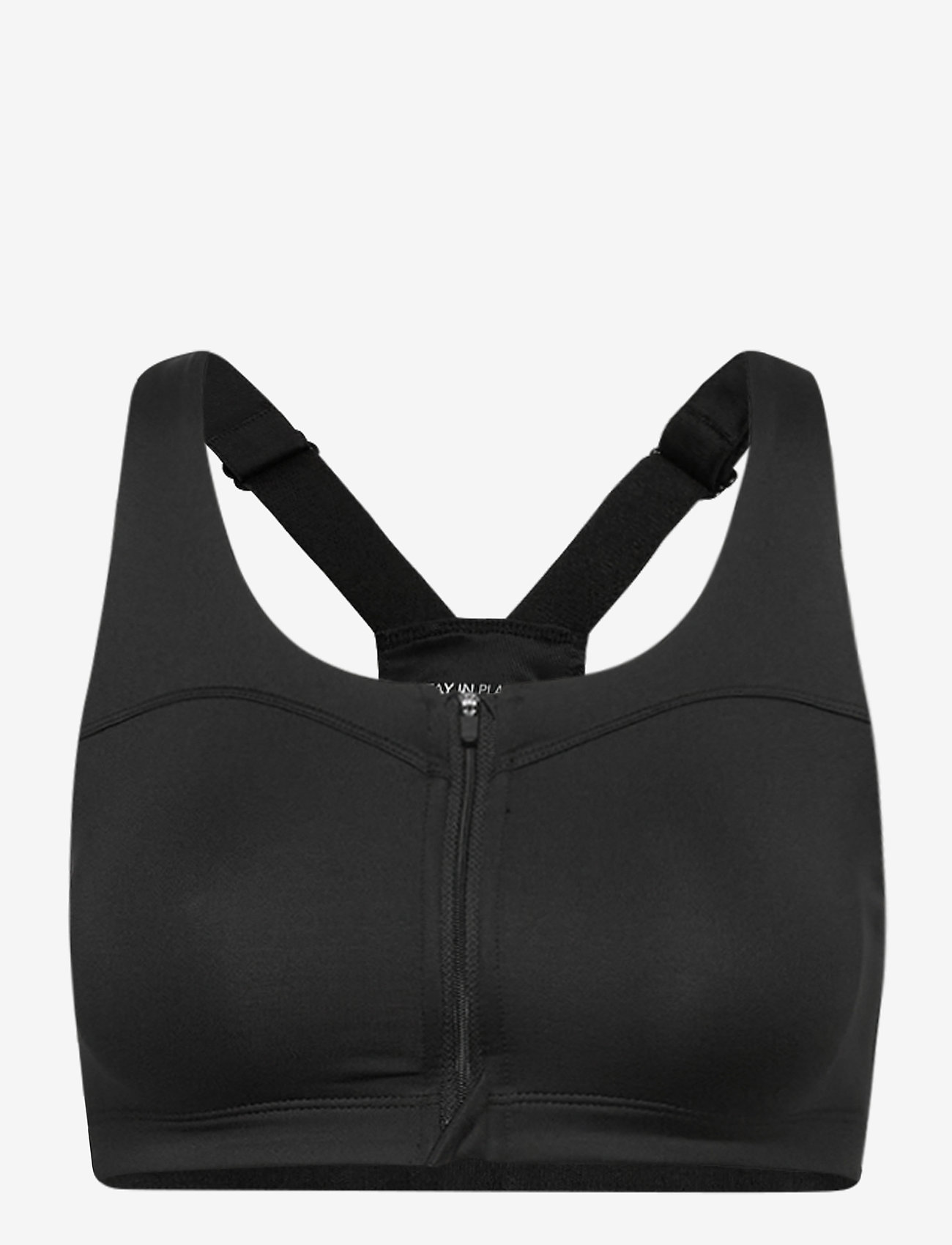 Stay In Place - Front Zip Sports Bra - sports bh-er - black - 0