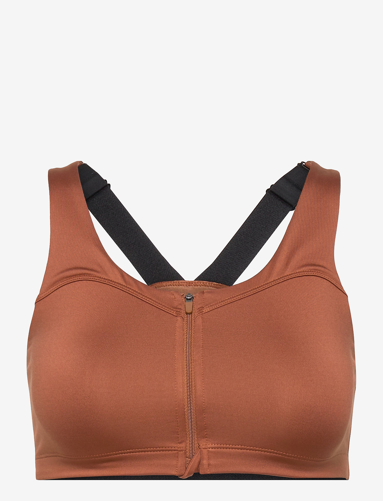 Stay In Place - Front Zip Sports Bra - naisten - rusty clay - 0
