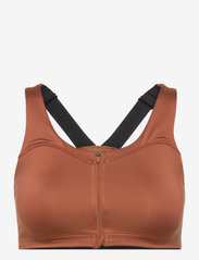 Stay In Place - Front Zip Sports Bra - sport bh's - rusty clay - 0
