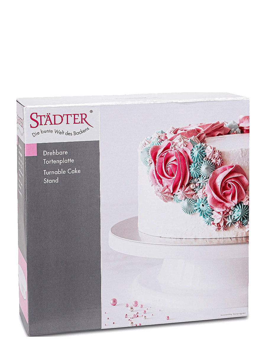 Städter - Cake stand ø27.5cm / H7cm white turnable - koogitaldrikud - white - 2