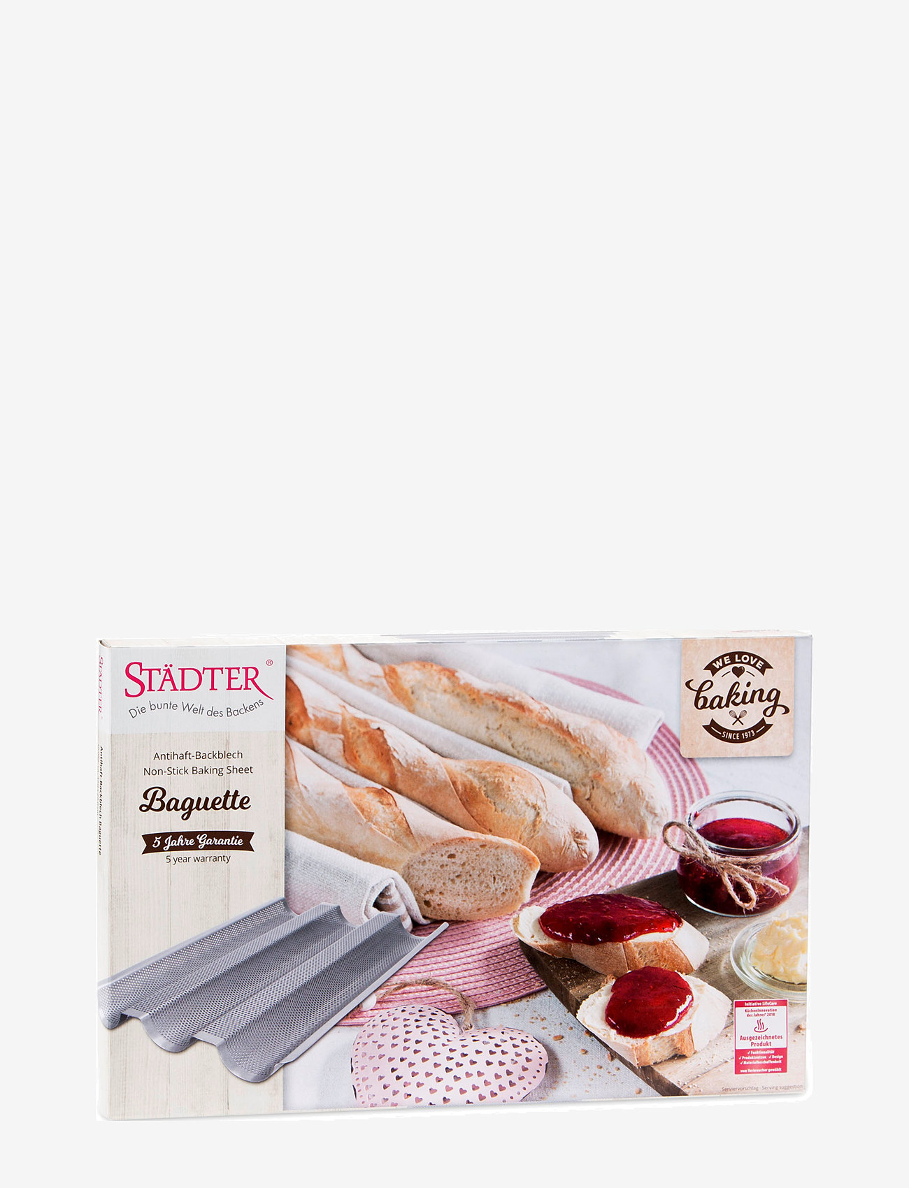 Städter - Baguetteform 37 x 24 cm / H 2,5 cm sølv - brødforme - steel - 3