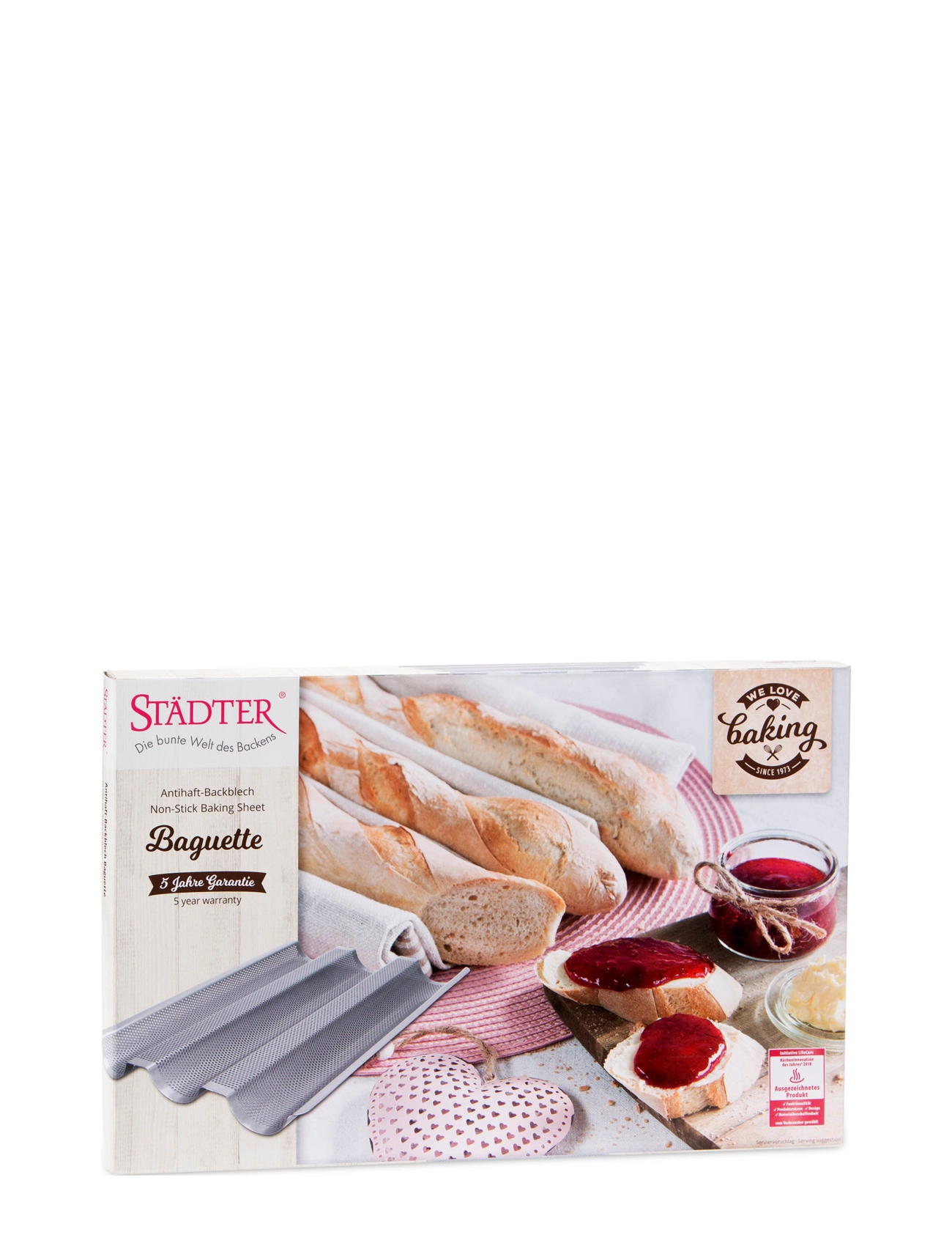 Städter - Baguetteplåt för 3 Baguetter 37x24cm - brödformar - steel - 3