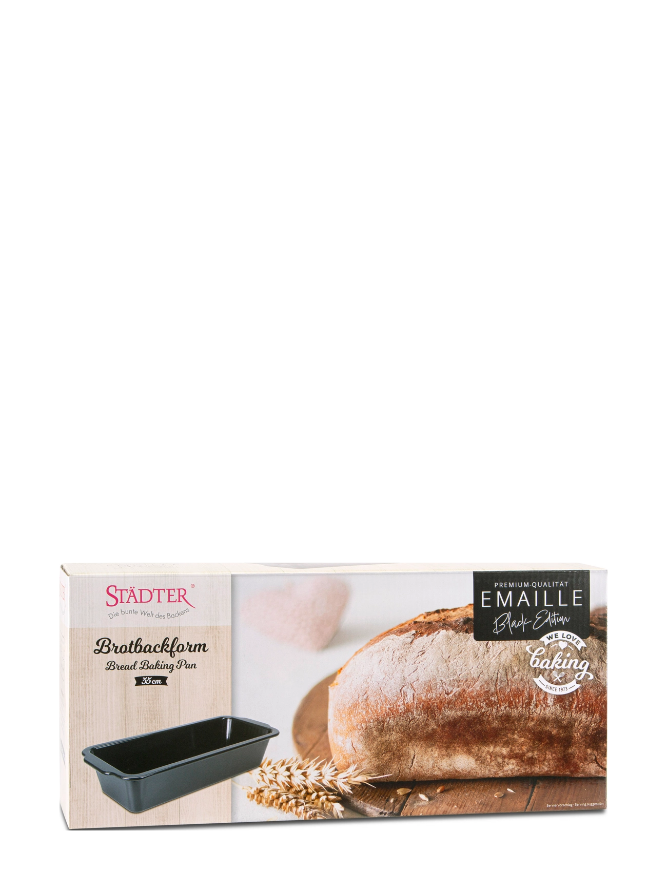 Städter - Bread baking pan ENAMEL 35x14.5cm / H8cm - loaf tins - black - 3