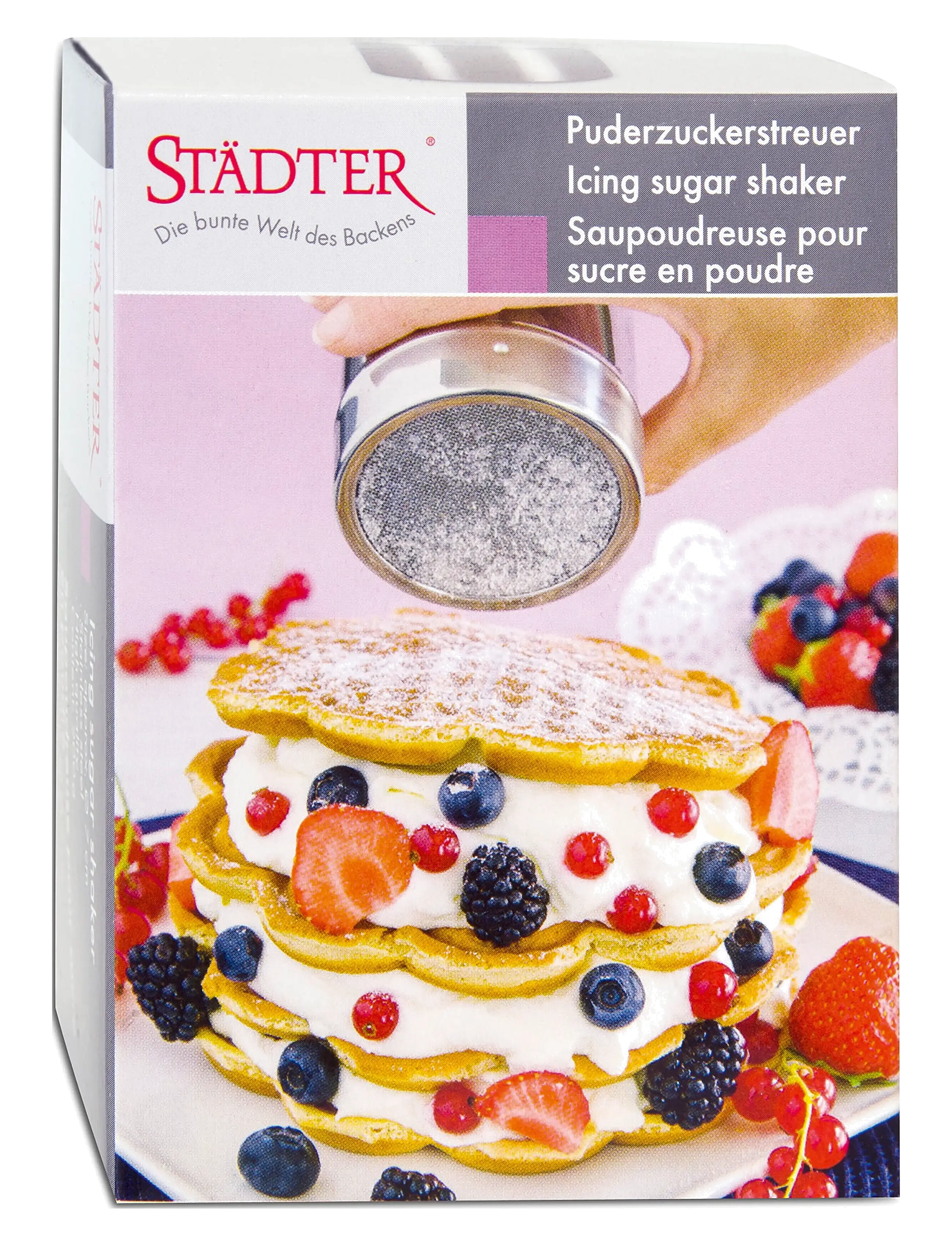 Städter - Powder sugar shaker ø7cm / H9cm with lid - other baking utensils - steel - 3