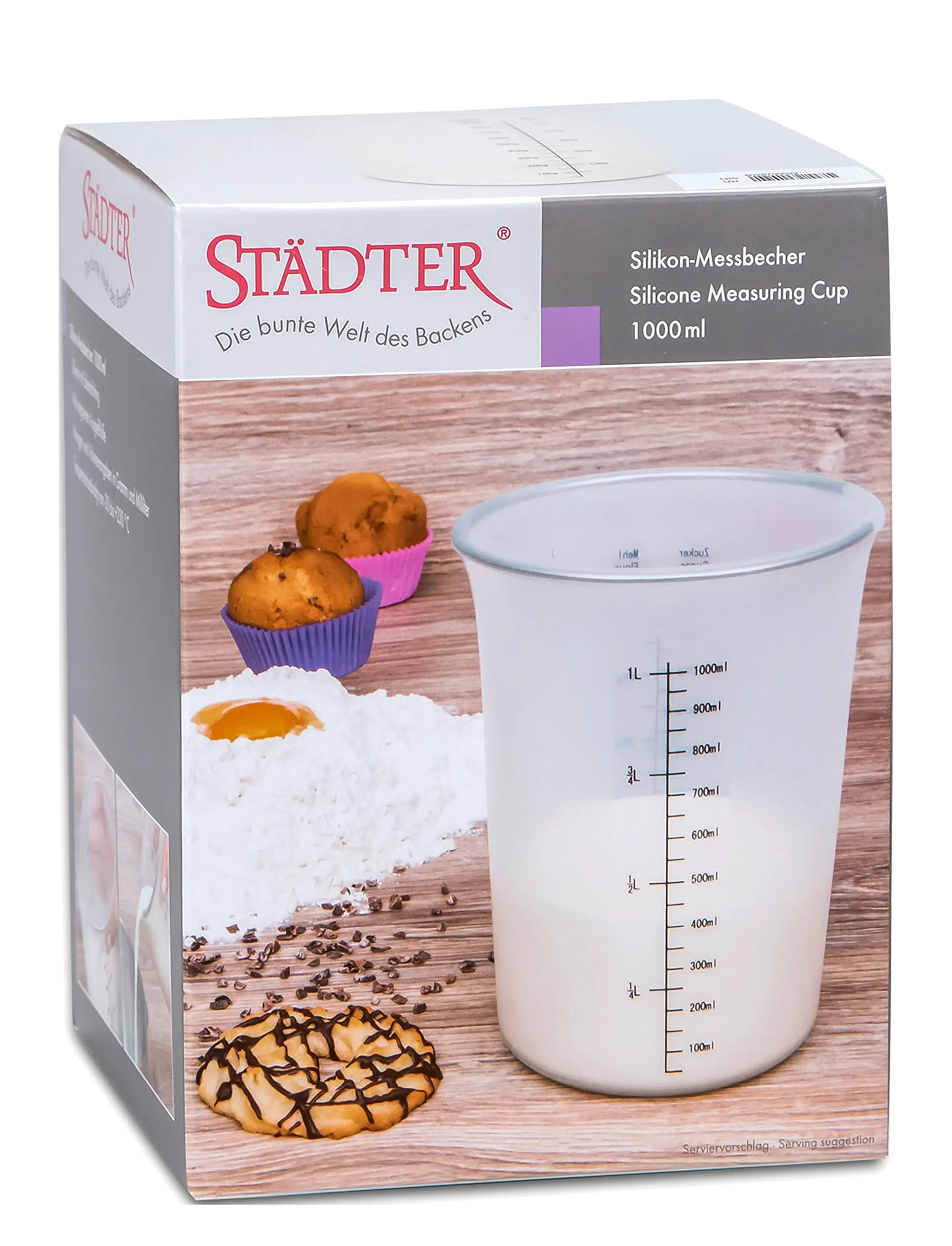 Städter - Målebæger ø 12 cm / H 16,5 cm transparent silikone - måleskeer - clear - 2