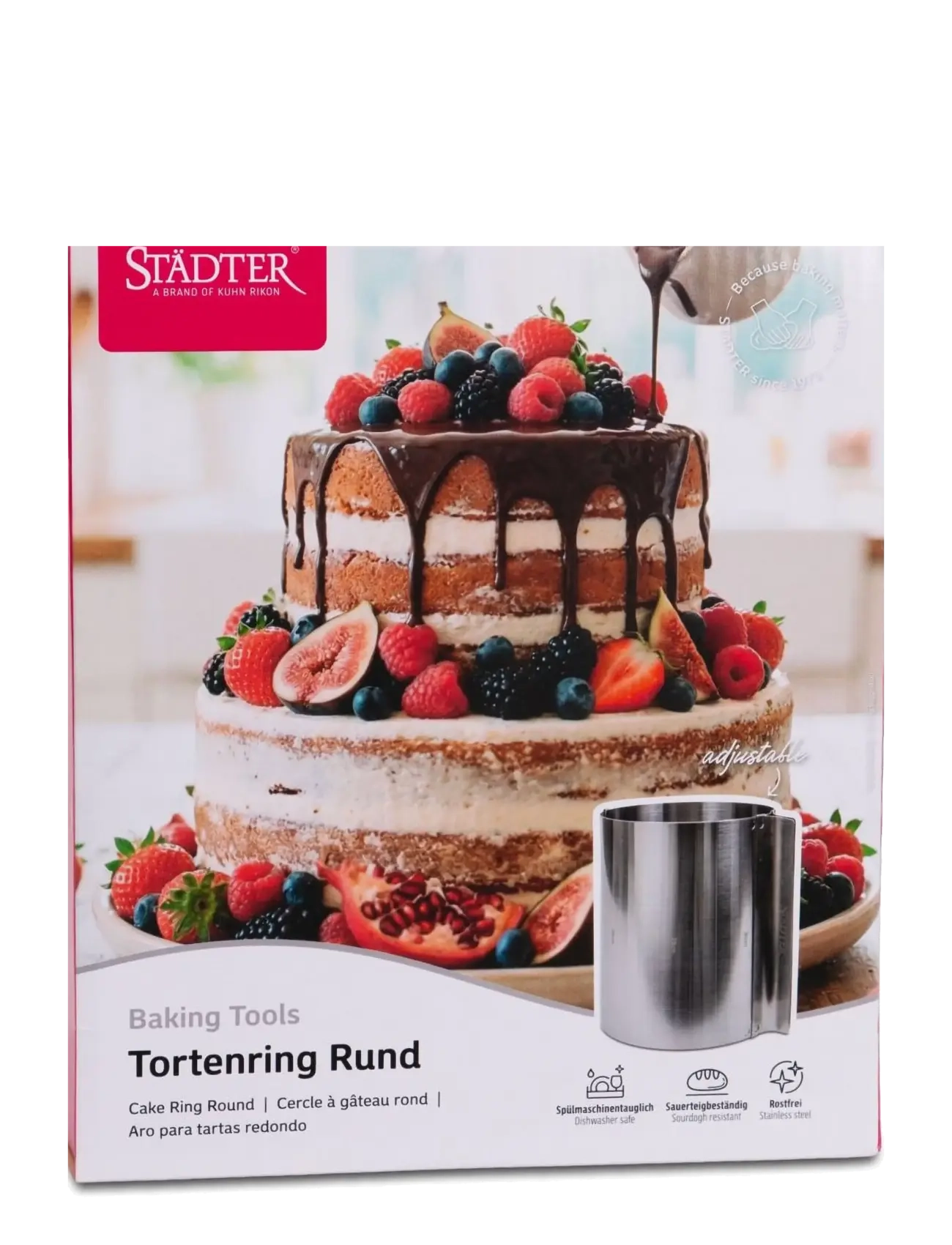 Städter - Baking Frame round Ø 15-30 cm - küpsise- ja koogivormid - silver - 3