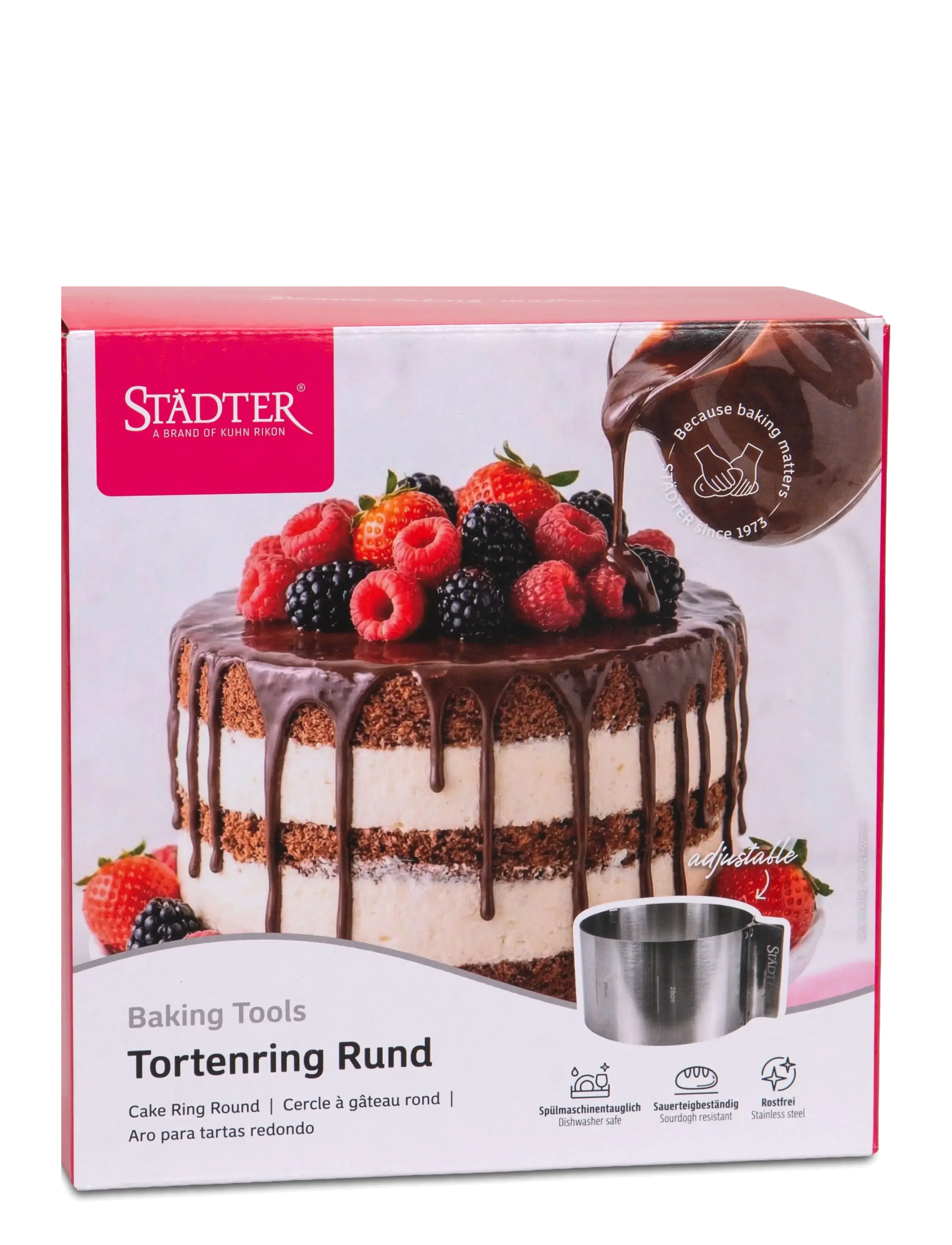 Städter - Baking Frame round Ø 15-30 cm - küpsise- ja koogivormid - silver - 3