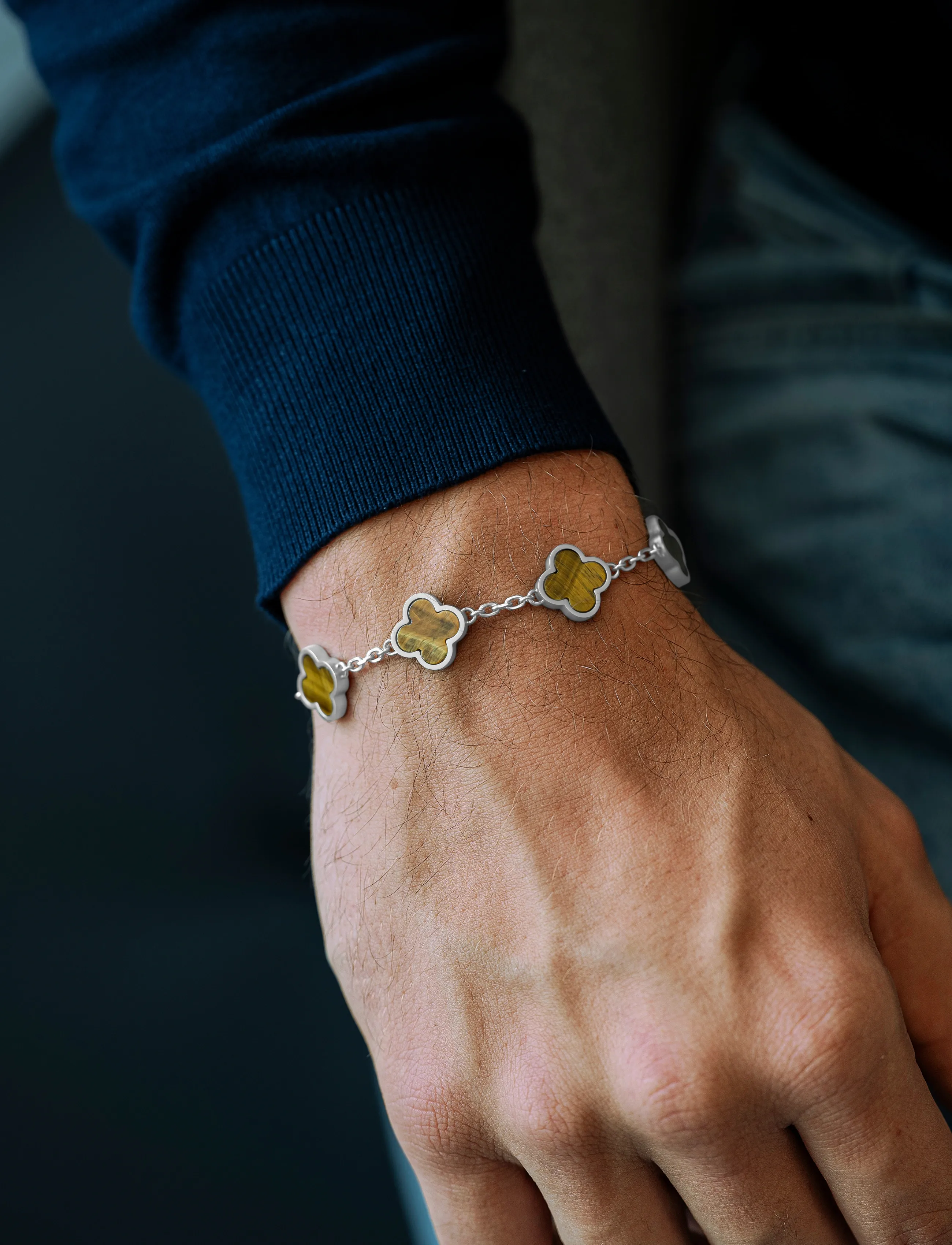 Steel & Barnett Clover Bracelet, One Size 17 - 23 cm, Jewellery, Braun Bracelets, Männerswear