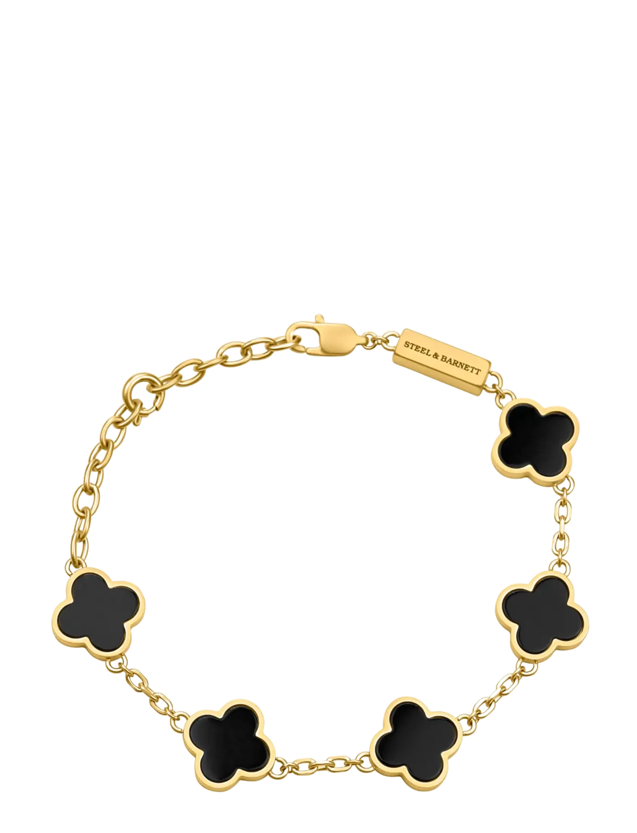 Steel & Barnett Clover Bracelet - Steel & Barnett - GOLD / black