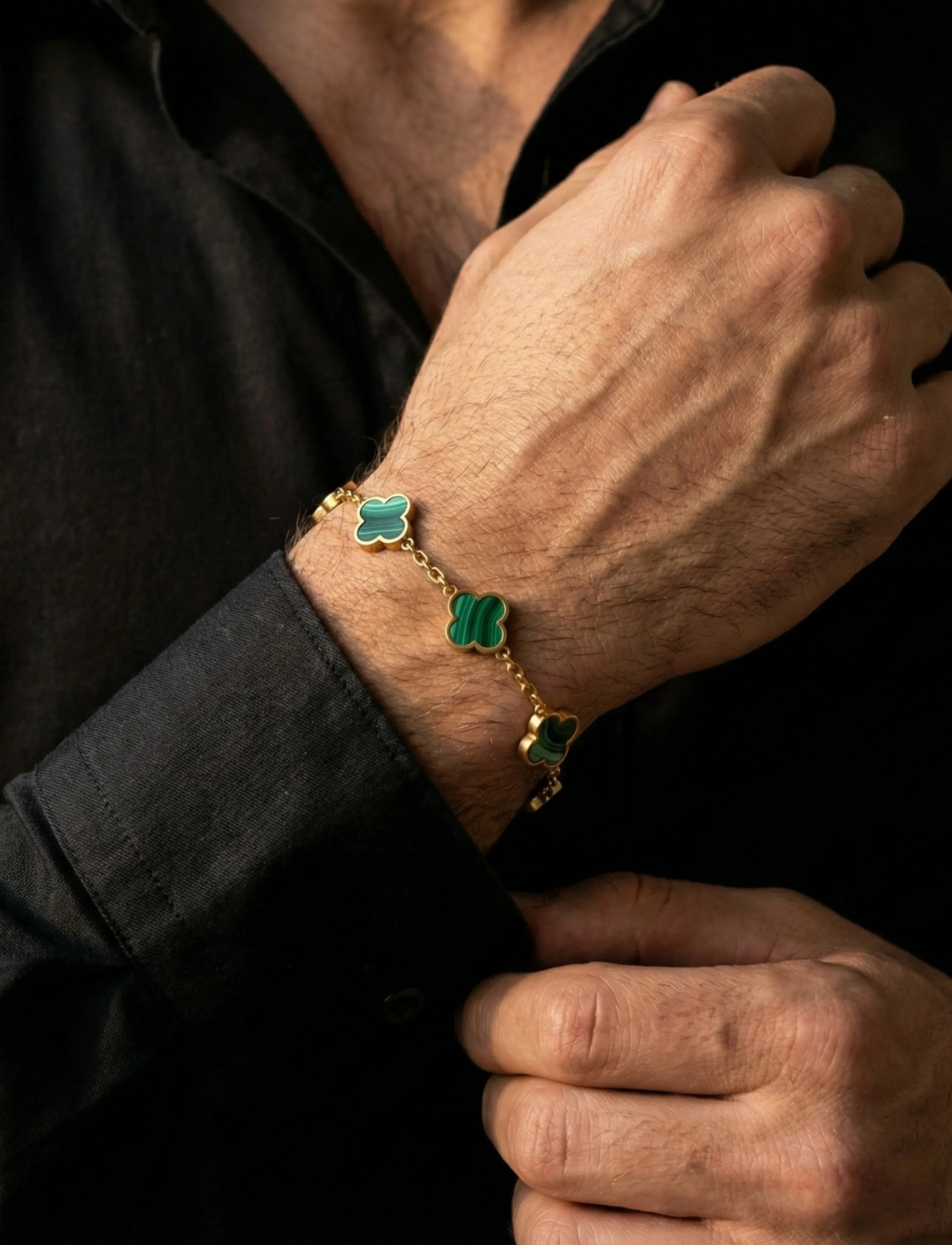 Steel & Barnett Clover Bracelet, One Size 17 - 23 cm, Jewellery, Grün Bracelets, Männerswear