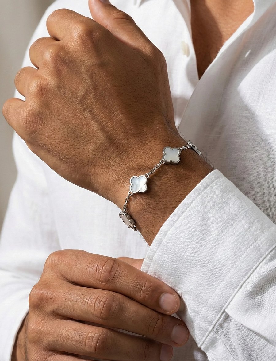 Steel & Barnett - Clover Bracelet - rokassprādzes - white - 2