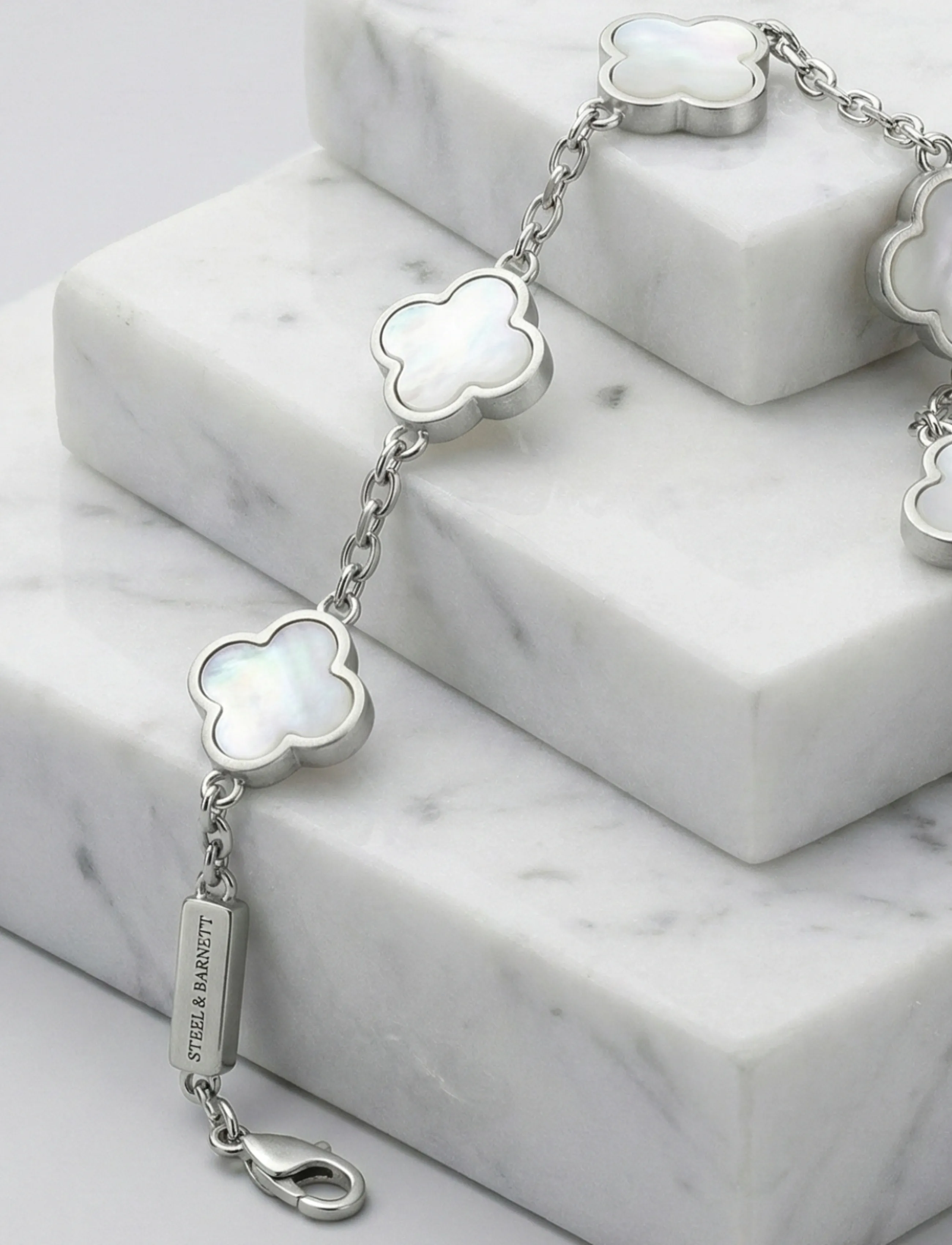 Steel & Barnett - Clover Bracelet - rokassprādzes - white - 3