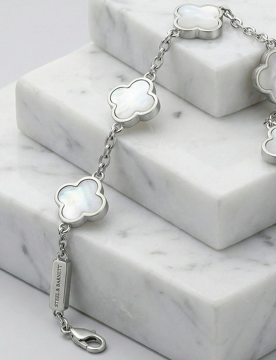 Steel & Barnett - Clover Bracelet - rokassprādzes - white - 3