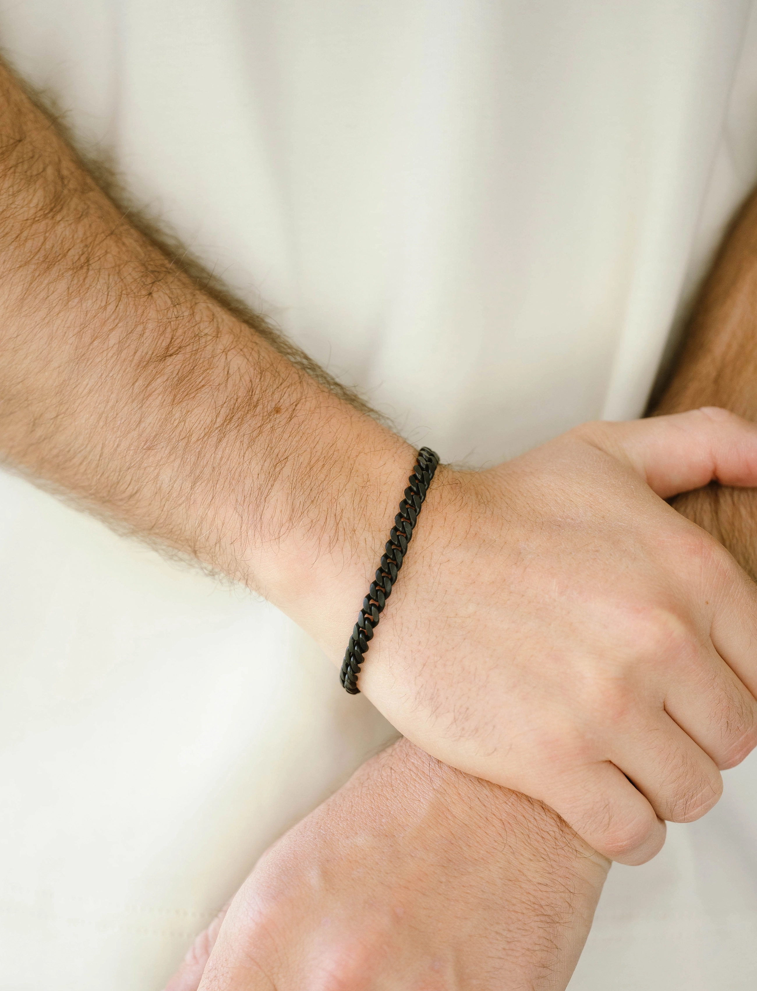 Steel & Barnett Black Edition, L 29 - 23 cm, Jewellery, Schwarz Bracelets, Männerswear