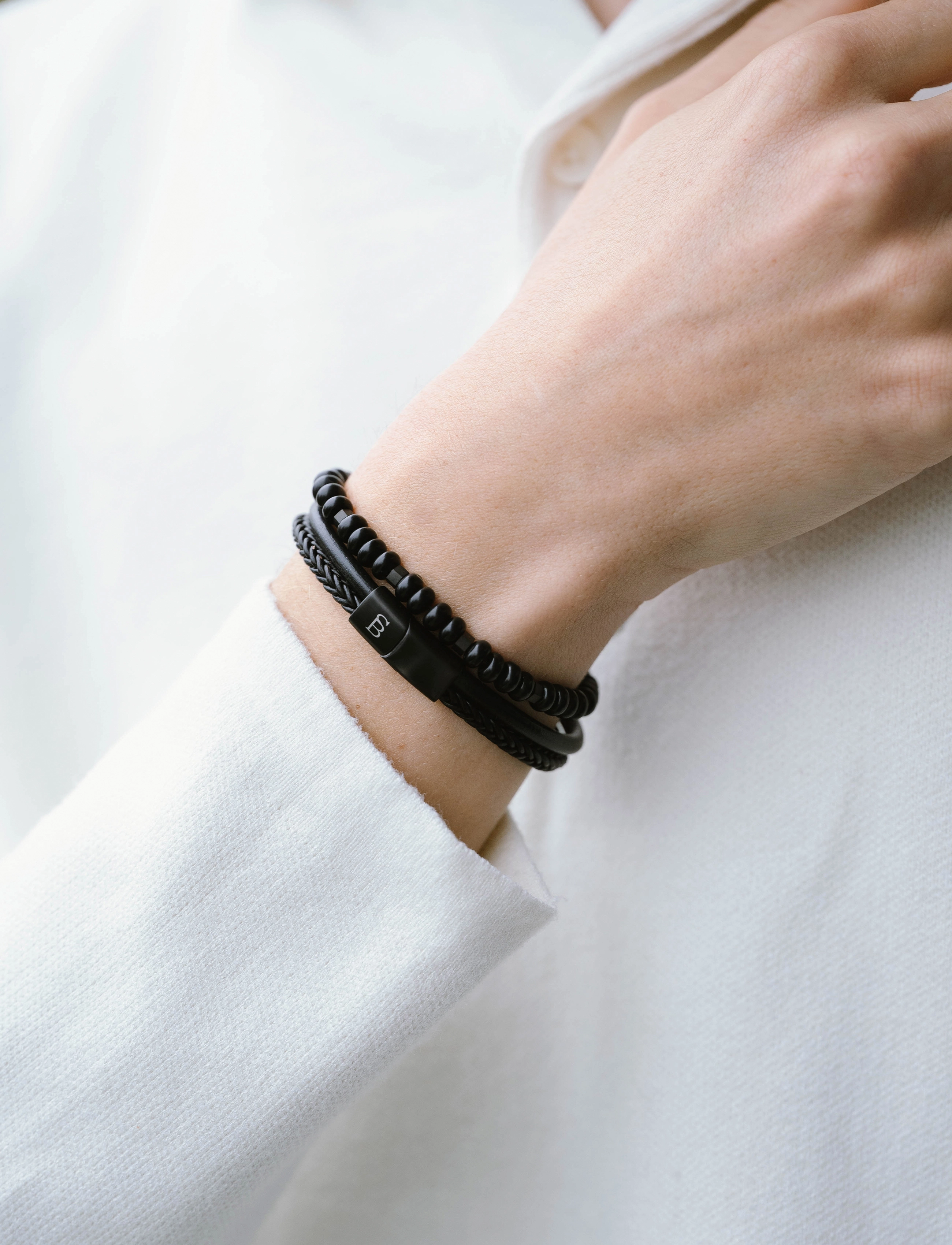 Steel & Barnett Black Edition, M 30 - 21 cm, Jewellery, Schwarz Bracelets, Männerswear