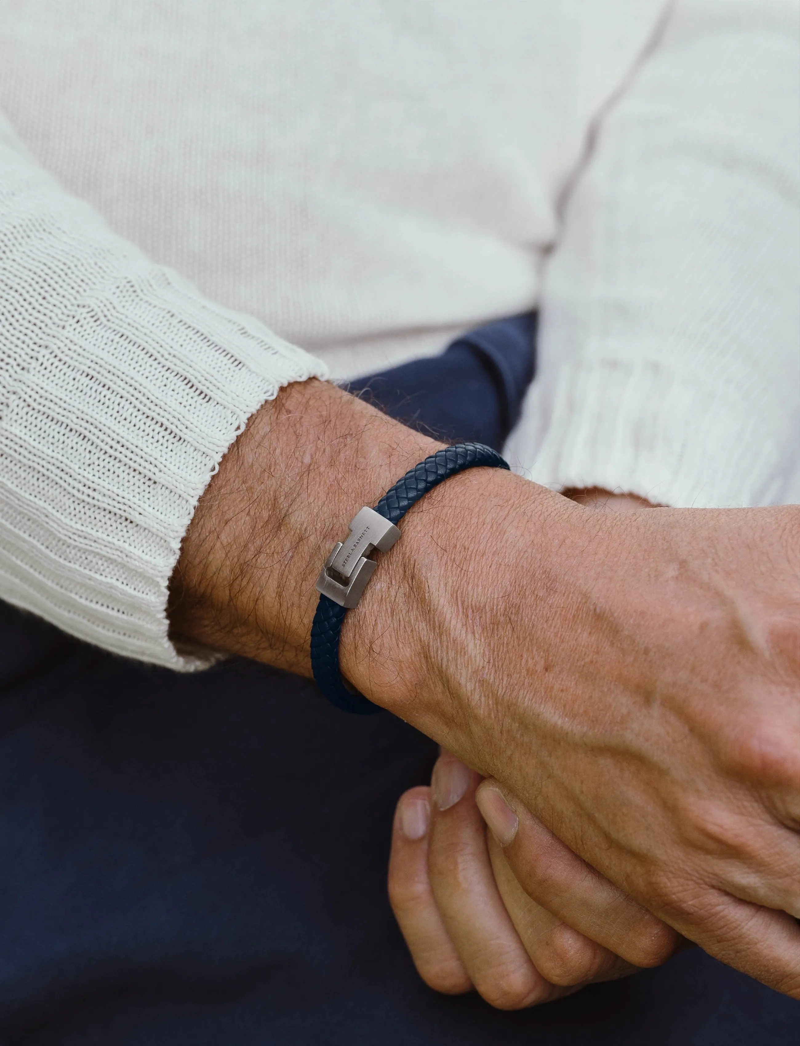 Steel & Barnett Archie, M 20 - 21 cm, Jewellery, Blau Bracelets, Männerswear