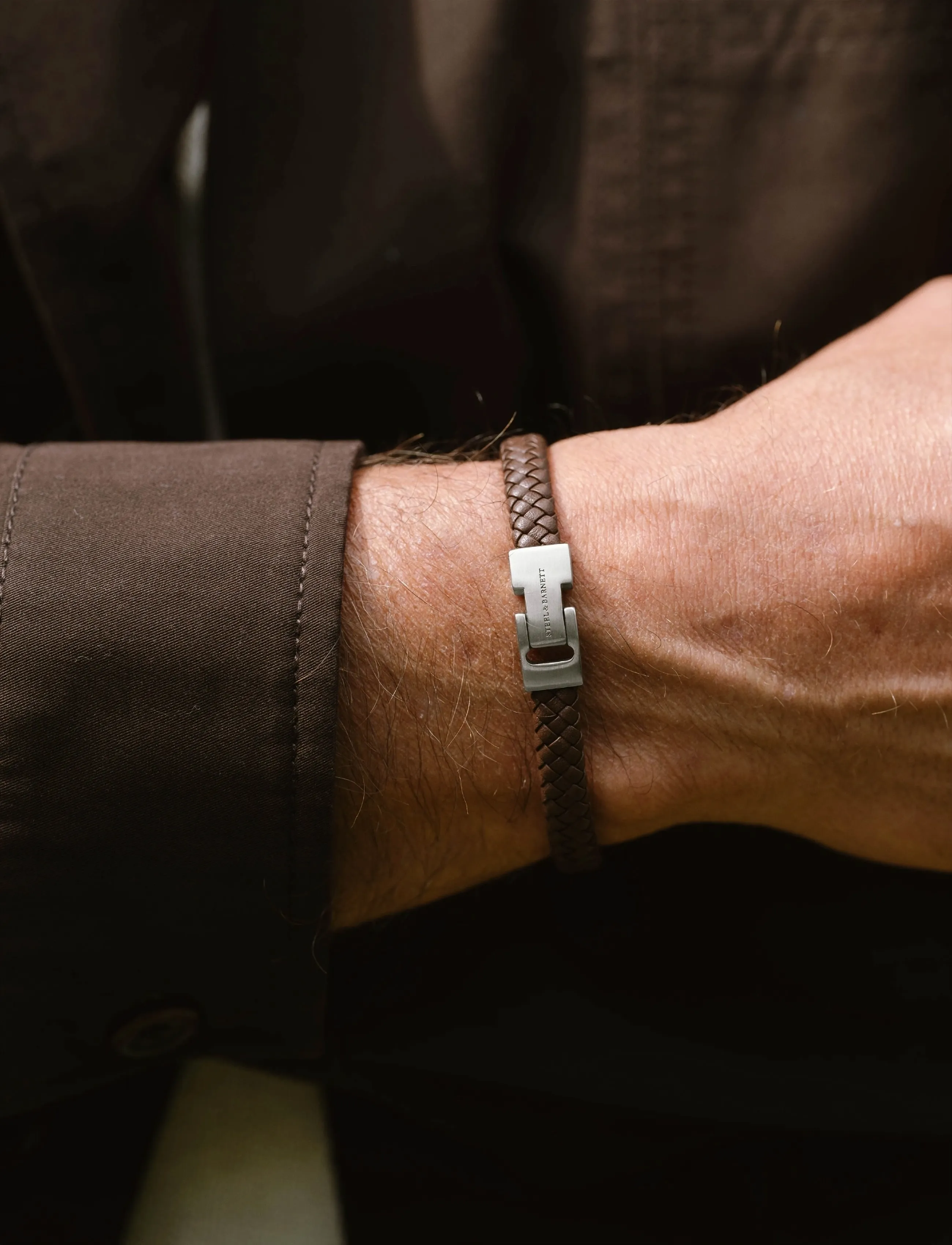 Steel & Barnett Archie, L 22 - 23 cm, Brown, Smykker > Armbånd, Herre