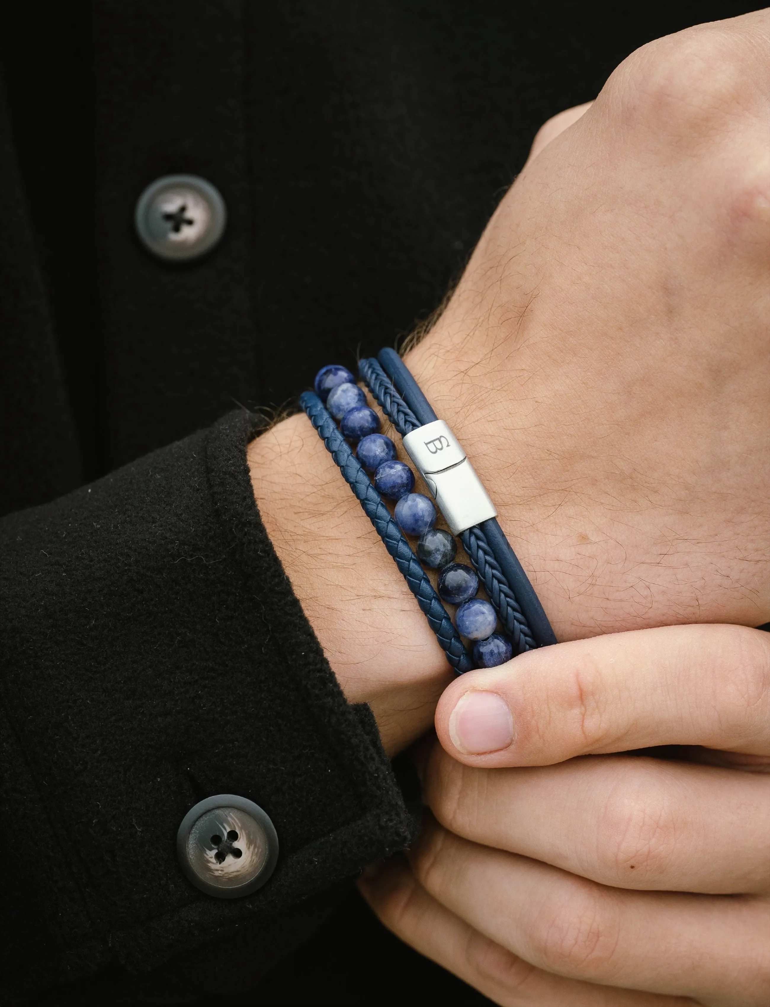 Steel & Barnett Denby, M 20 - 21 cm, Jewellery, Marineblau Bracelets, Männerswear