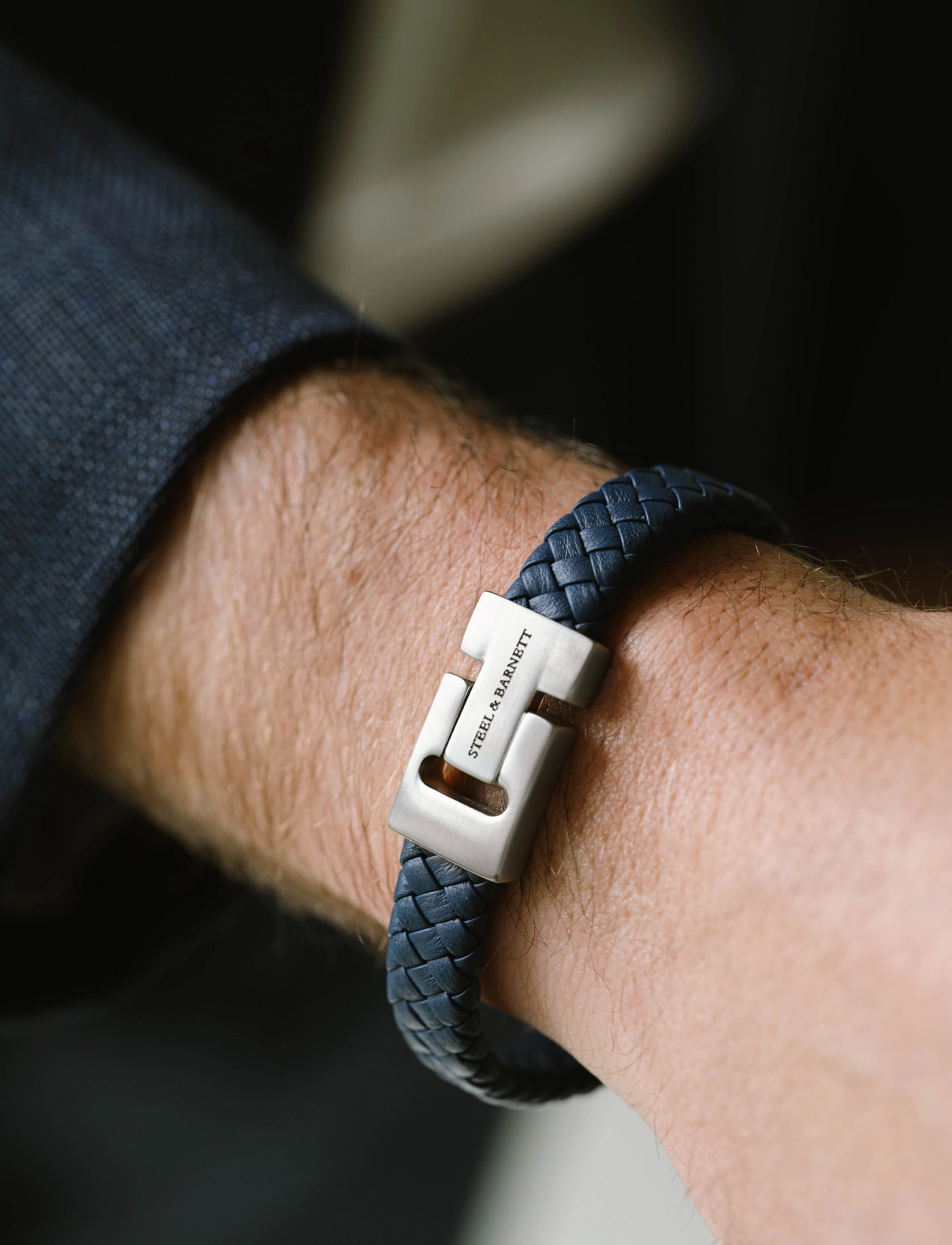 Steel & Barnett Harrisson, M 20 - 21 cm, Jewellery, Marineblau Bracelets, Männerswear