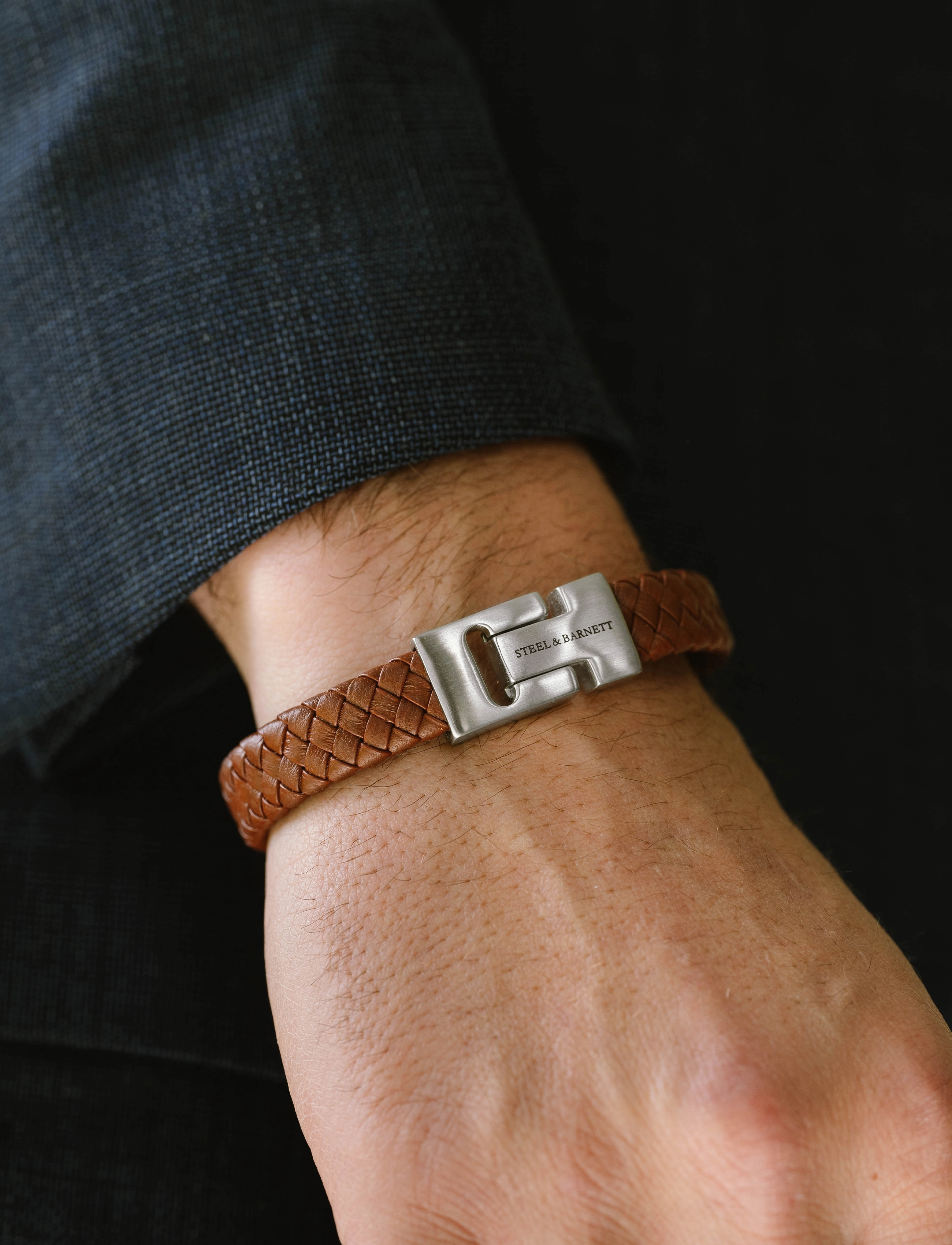 Steel & Barnett Harrisson, L 22 - 23 cm, Brown, Smykker > Armbånd, Herre