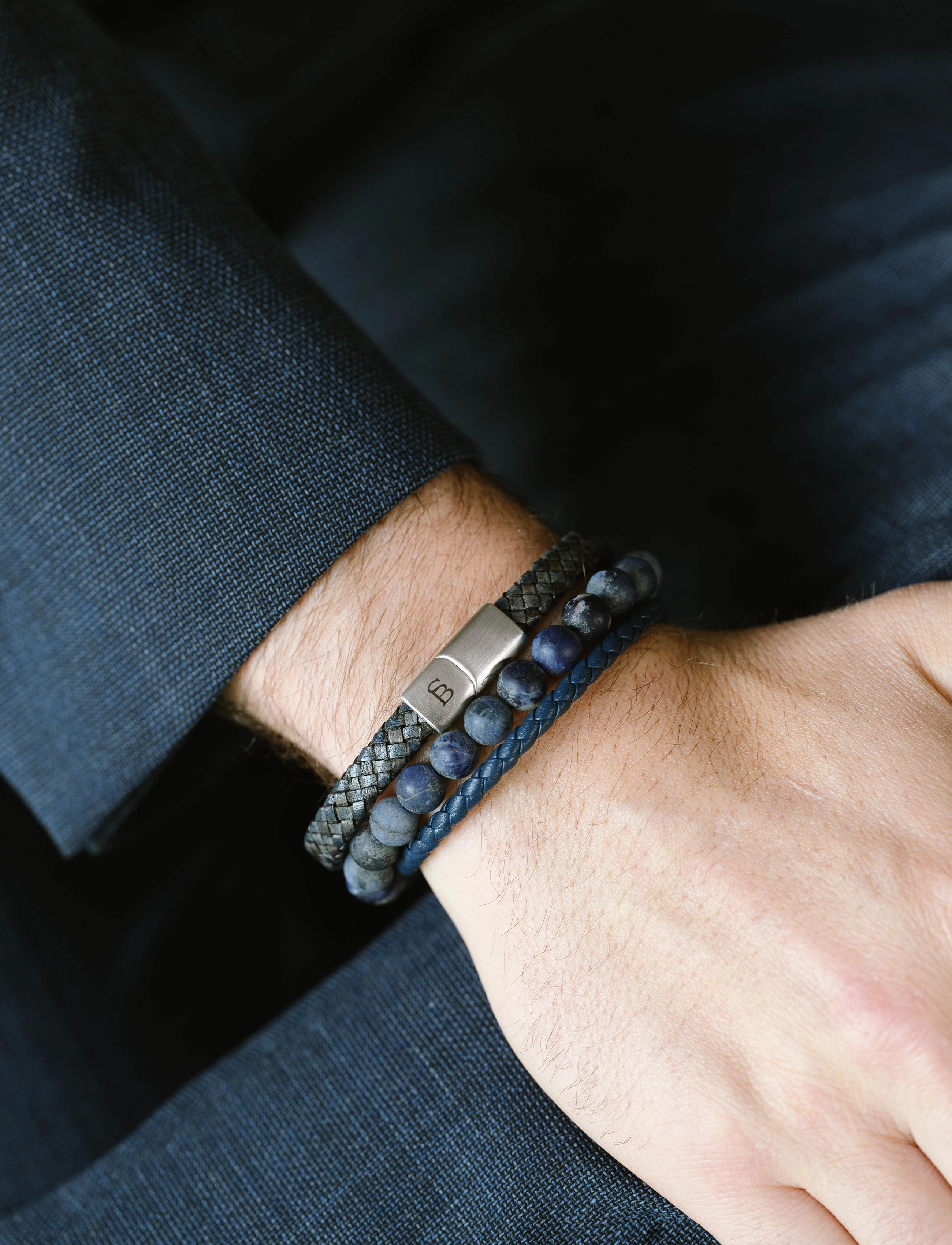 Steel & Barnett Luke Landon, S 18 - 19 cm, Jewellery, Marineblau Bracelets, Männerswear