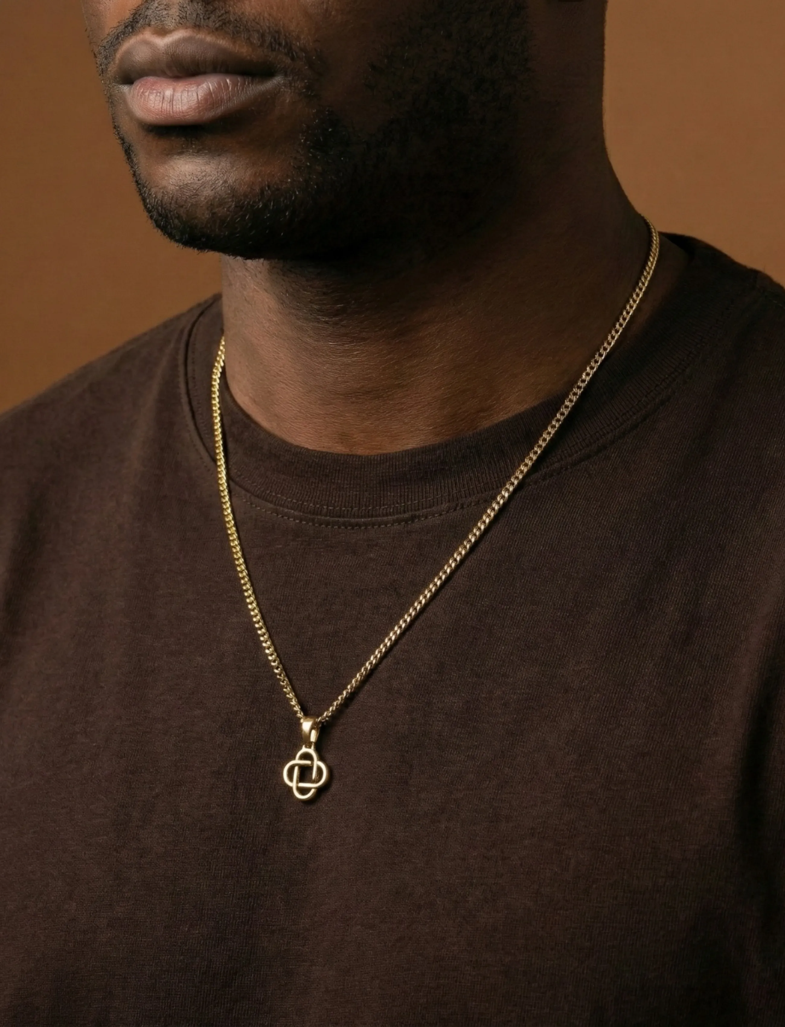 Steel & Barnett Clover Necklace, One Size 60 - 70 cm, Jewellery, Gold Necklaces, Männerswear