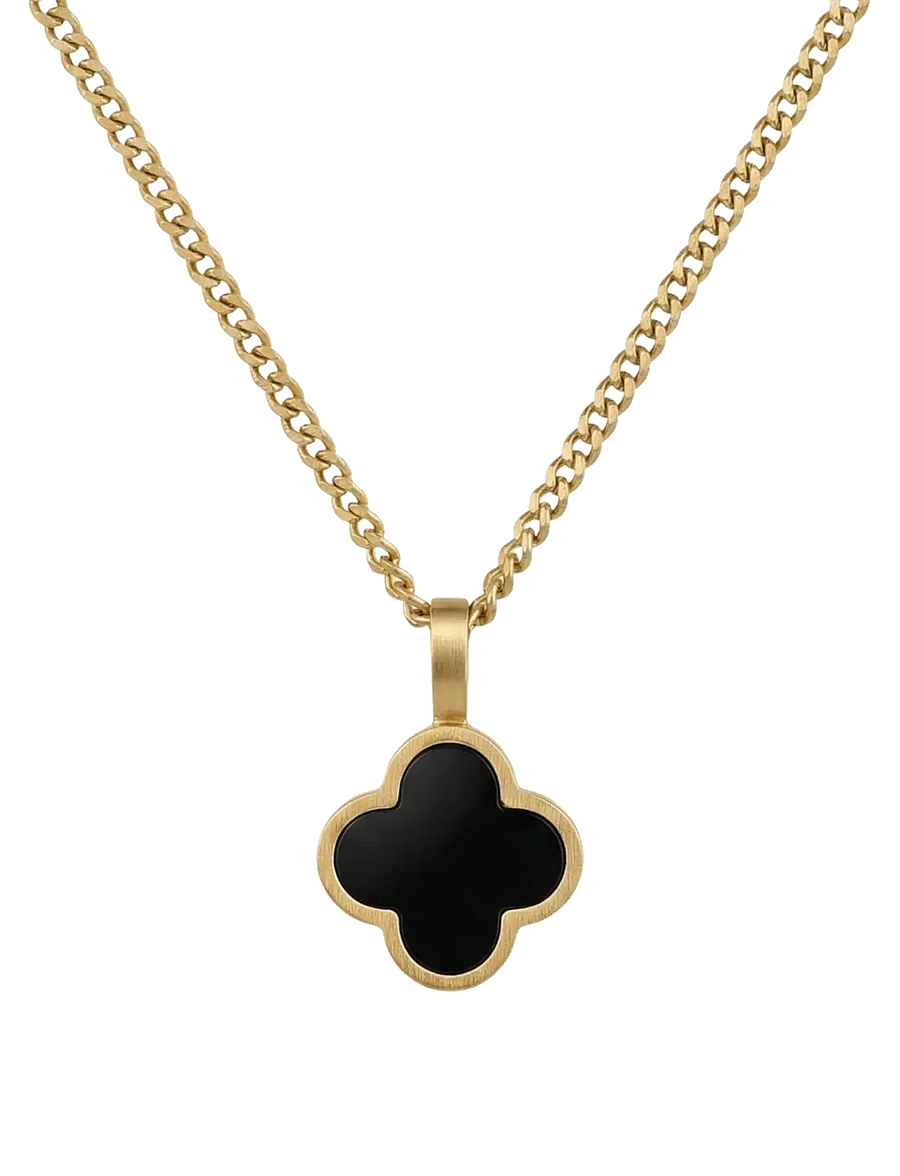 Steel & Barnett - Clover Necklace - halsband - gold black - 1