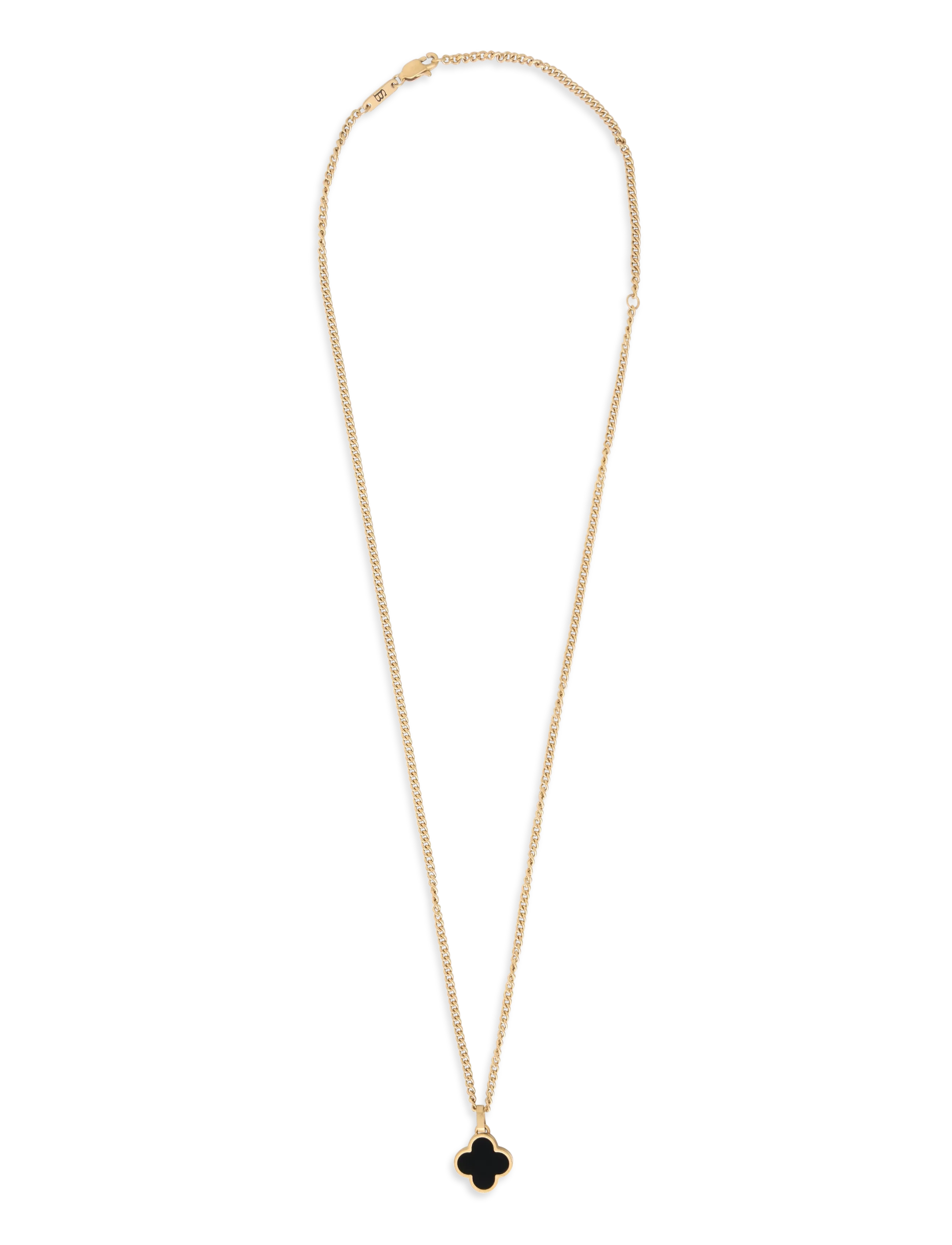 Steel & Barnett - Clover Necklace - halsketten - gold black - 2
