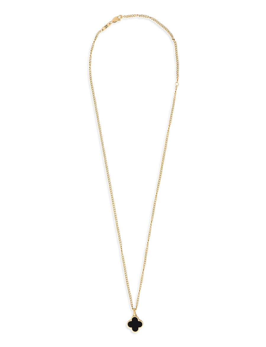 Steel & Barnett - Clover Necklace - halsketten - gold black - 2